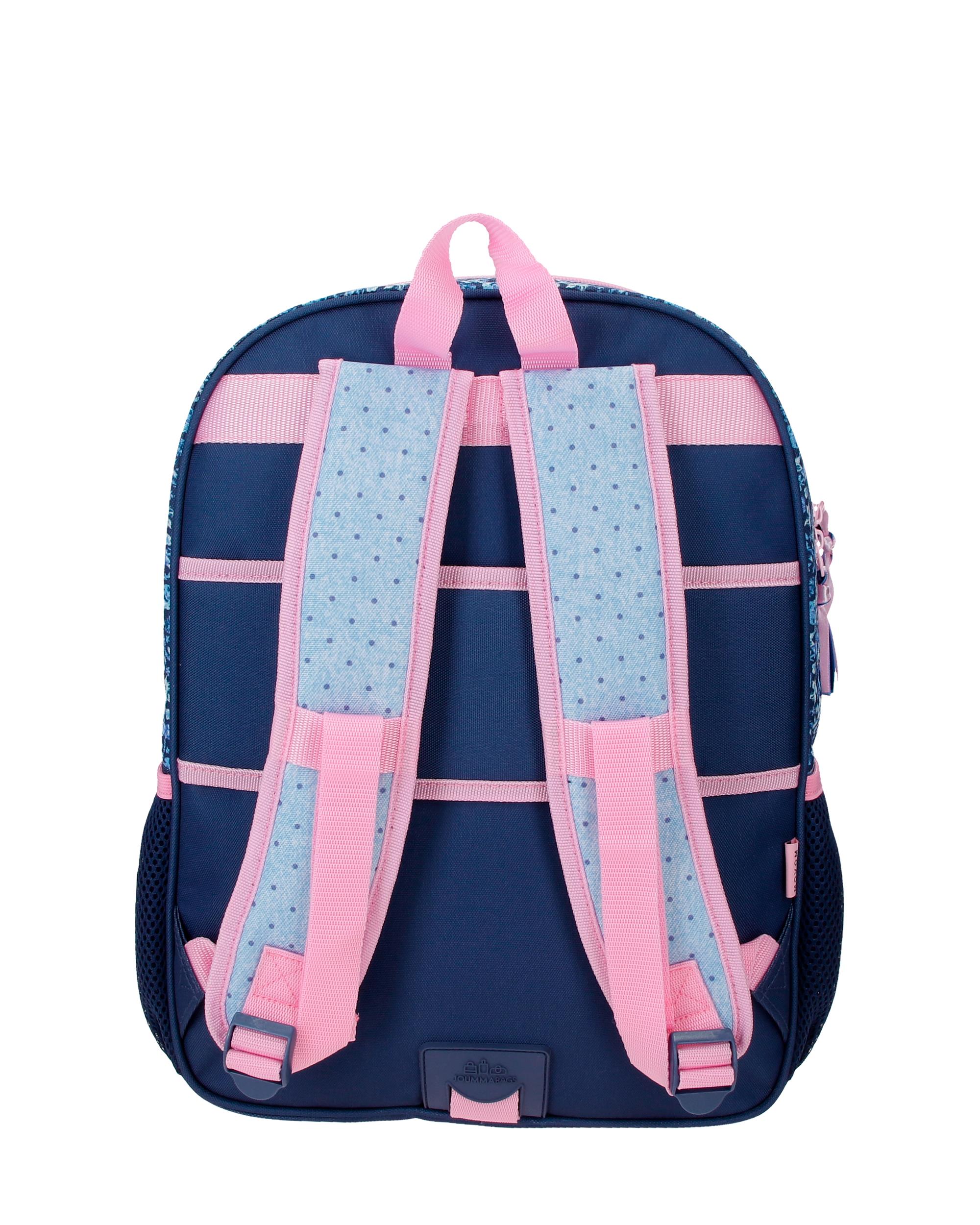 Mochila Escolar Movom Spring Vibes Marinho com Capacidade de 13,68l Adaptável a Carrinho Marinho Azul-3