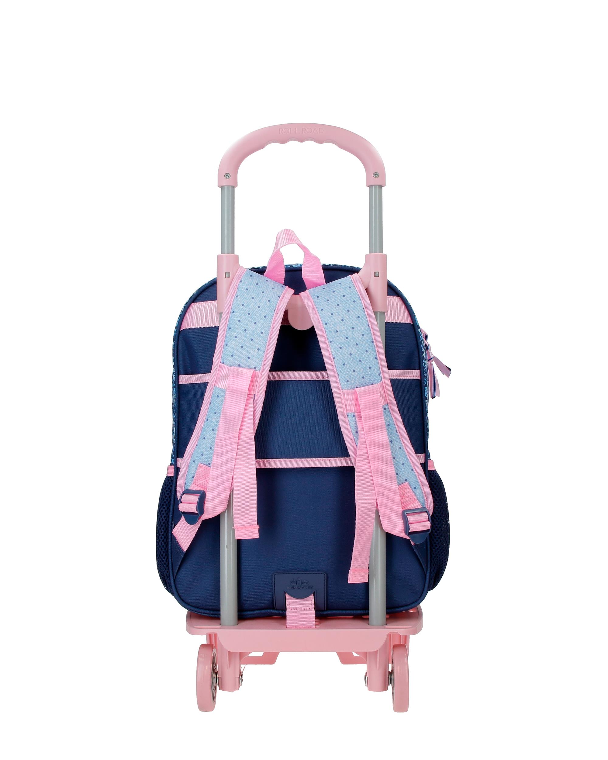 Mochila Escolar Movom Spring Vibes Marinho com Capacidade de 13,68l com Trolley Marinho Azul-3