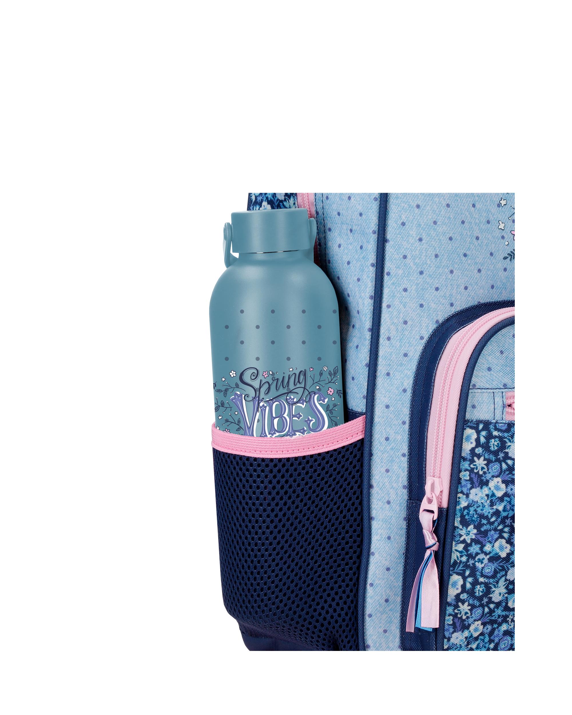 Mochila Escolar Movom Spring Vibes Marinho com Capacidade de 13,68l com Trolley Marinho Azul-6