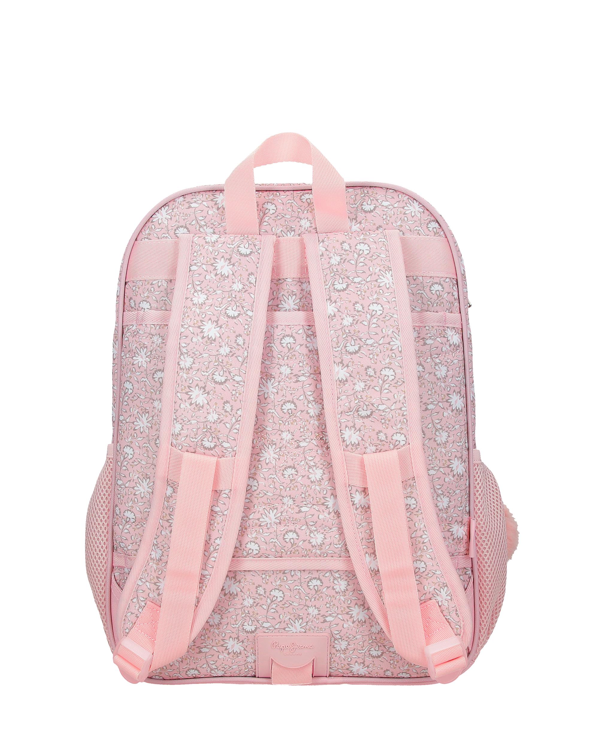 Mochila Escolar 40 Cm Pjl Mia de Dois Compartimentos Adaptável a Carro em Rosa-claro Rosa-3