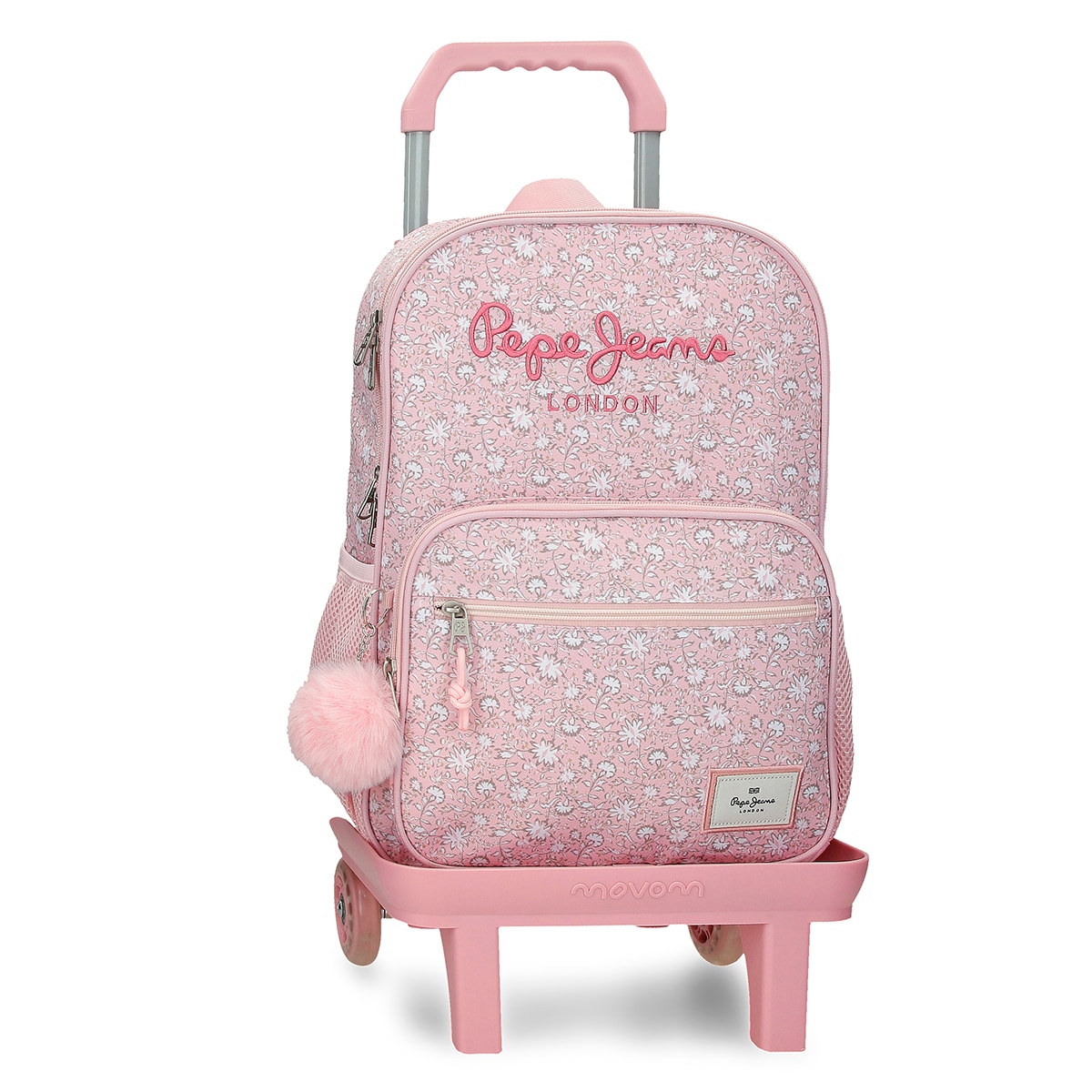 Imagem 0 de Mochila Escolar 40 Cm Pjl Mia de Dois Compartimentos com Trolley em Rosa-claro