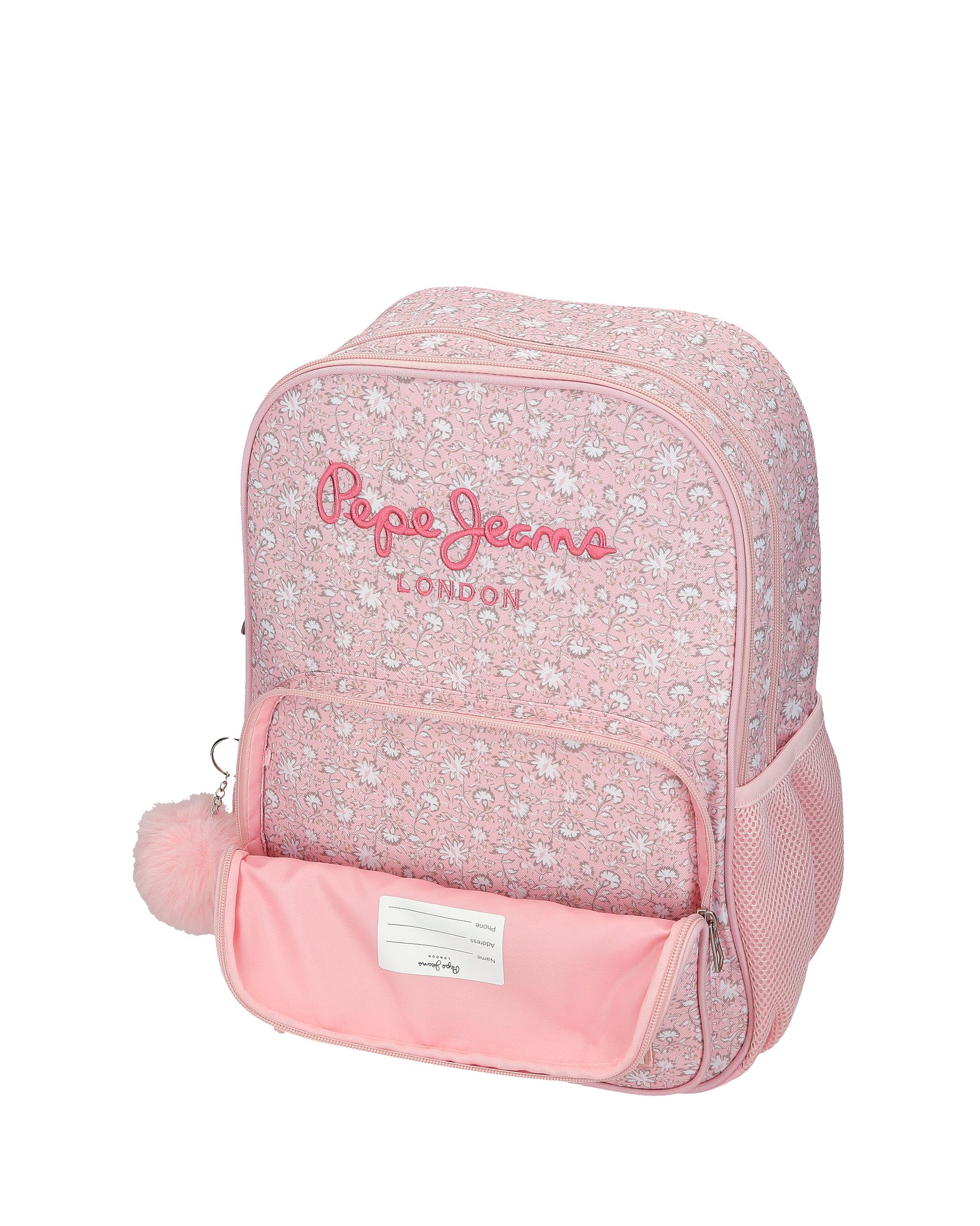 Mochila Escolar 40 Cm Pjl Mia de Dois Compartimentos com Trolley em Rosa-claro Rosa-5