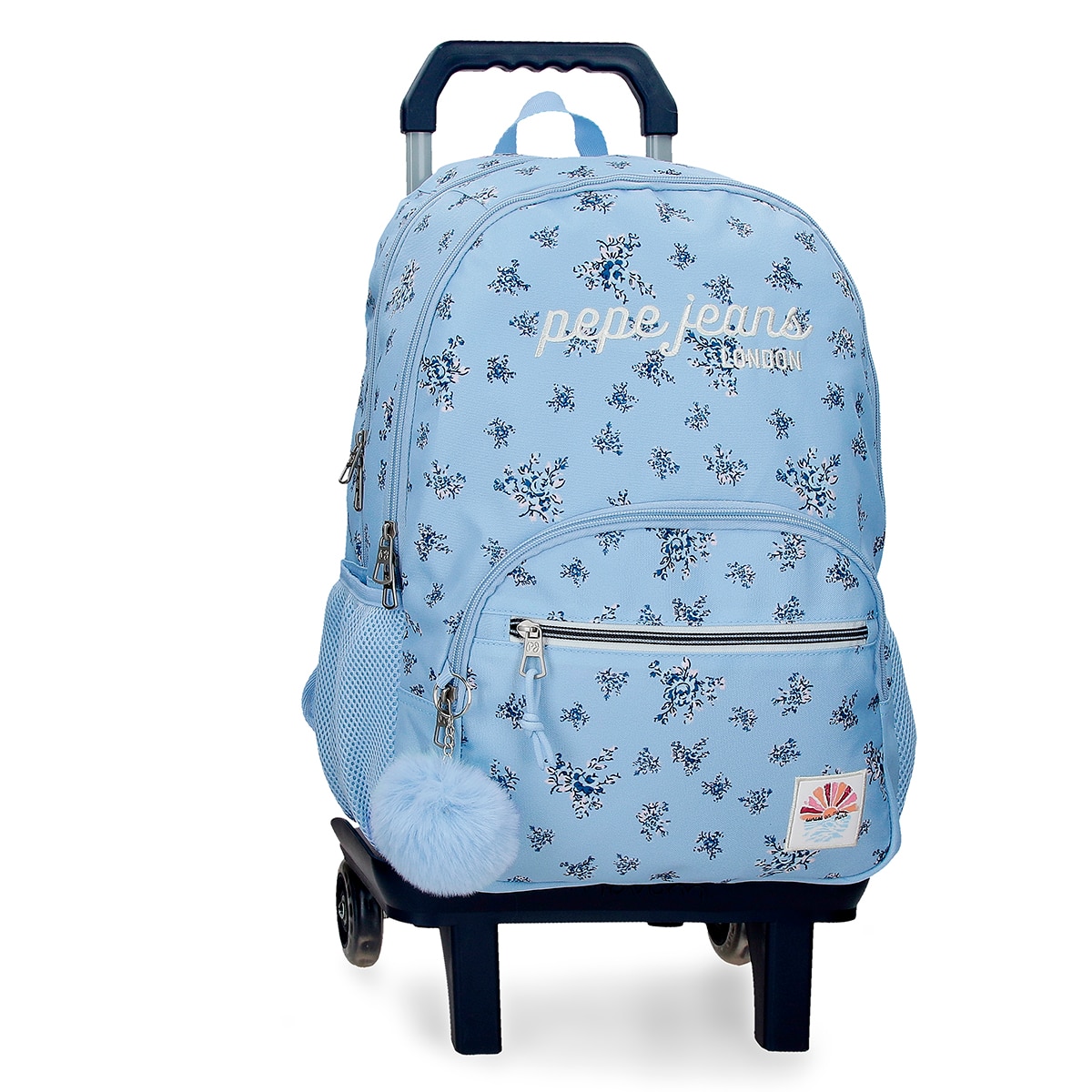 Imagem 0 de Mochila Escolar 44 Cm Pjl Olivia de Dois Compartimentos com Carrinho em Azul-claro