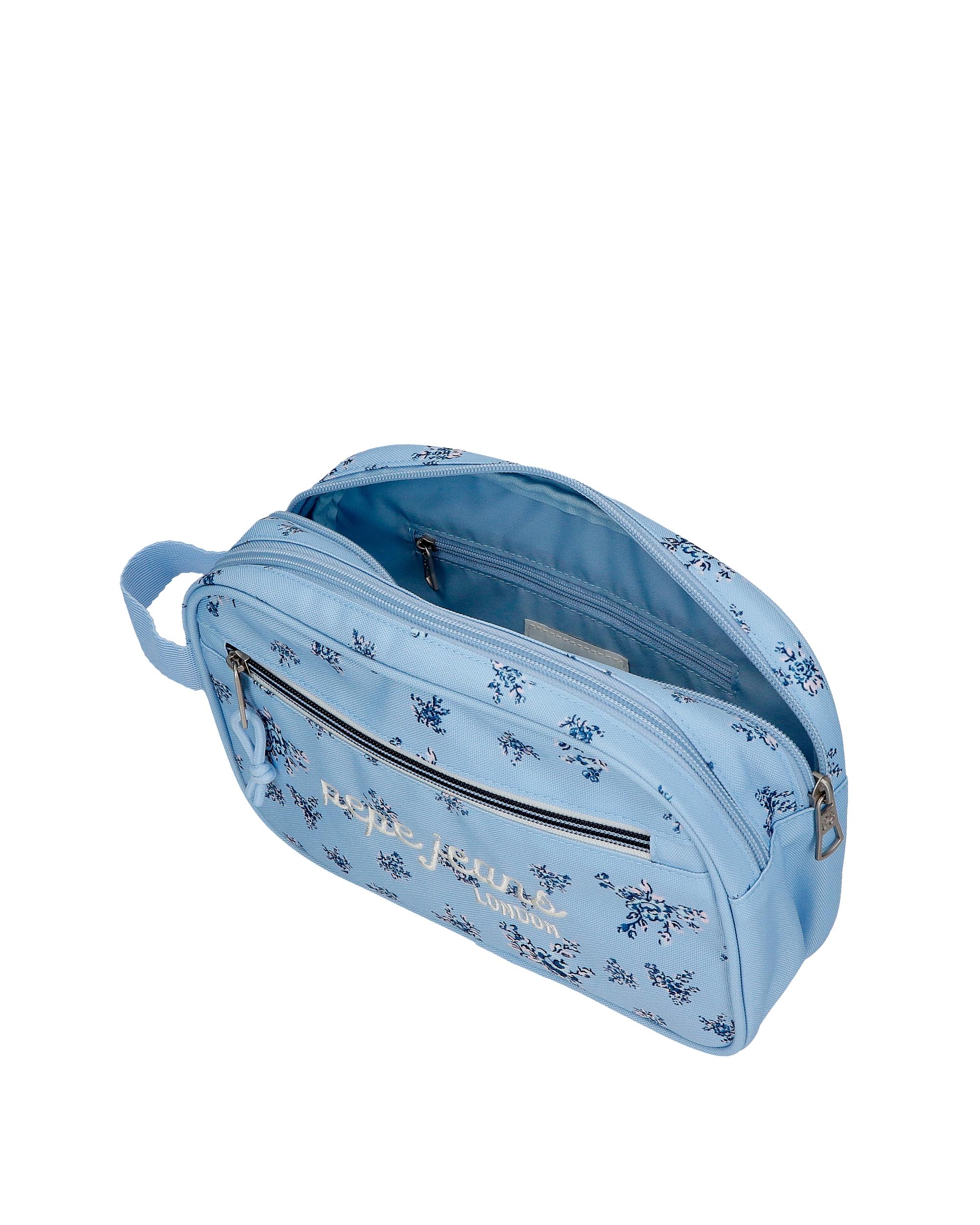 Necessaire de Dois Compartimentos Pjl Olivia de Dois Compartimentos Azul-4