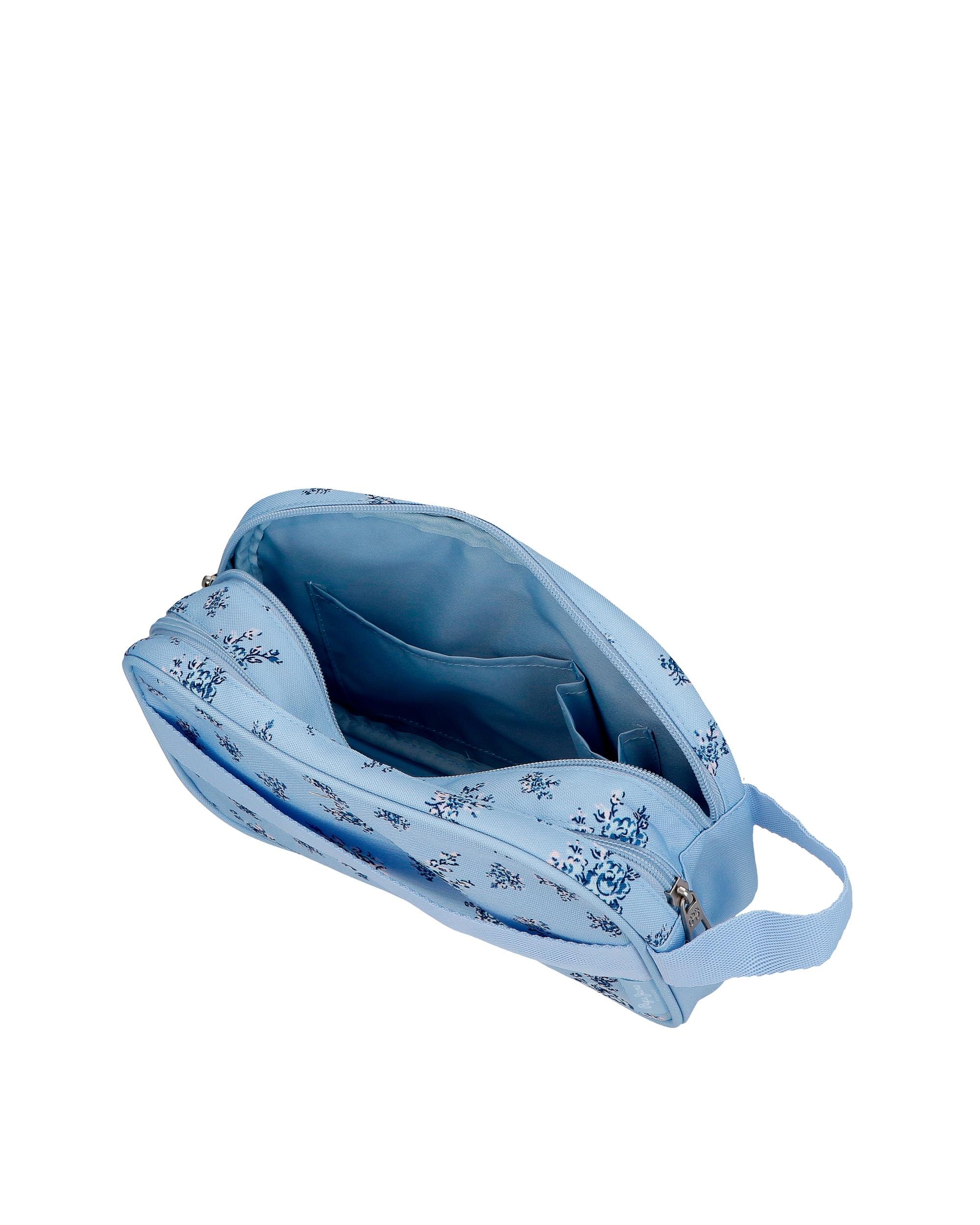 Necessaire de Dois Compartimentos Pjl Olivia de Dois Compartimentos Azul-5