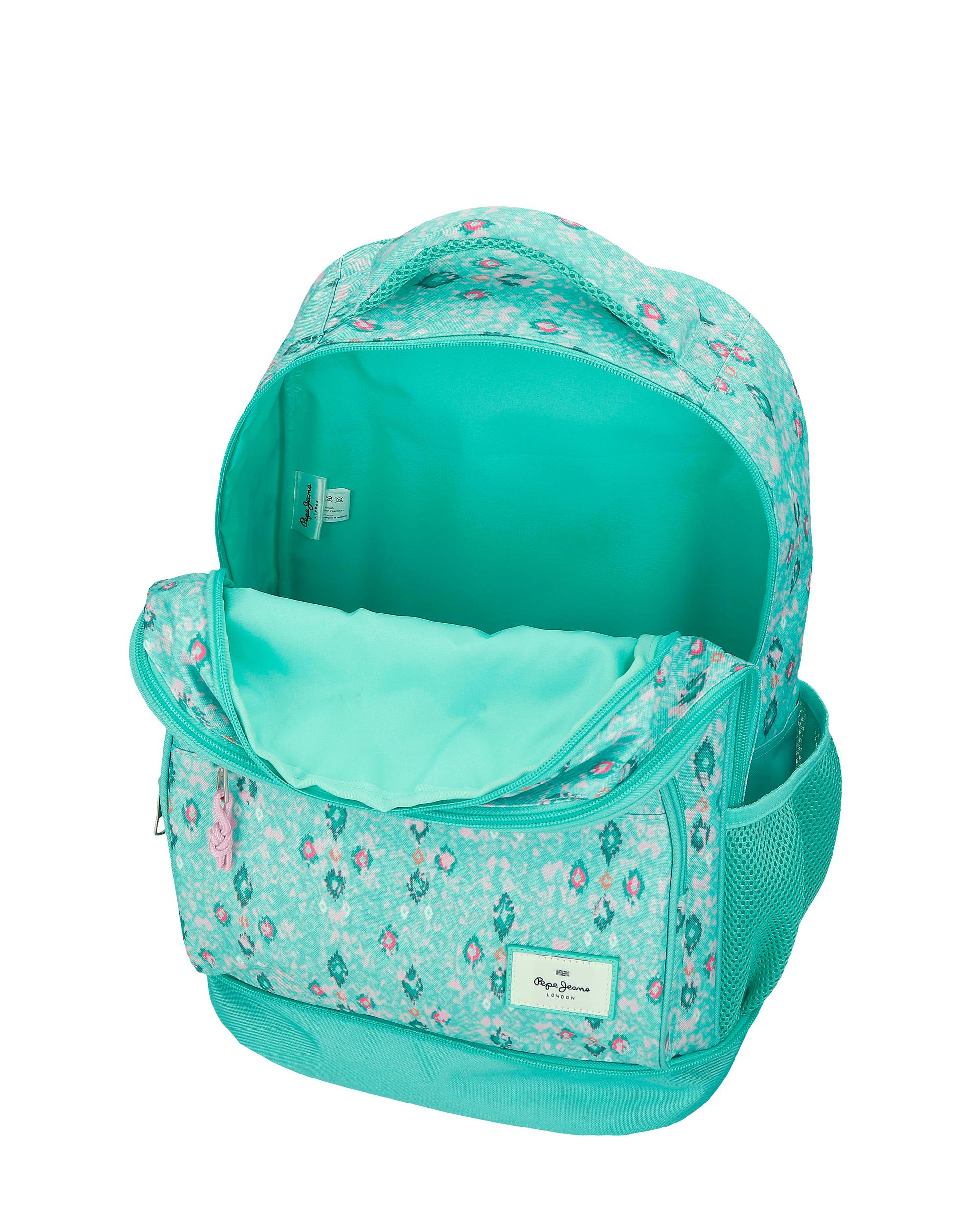 Mochila Compact Desmontável de Duas Rodas Pjl Sun Turquesa Verde Azul-4