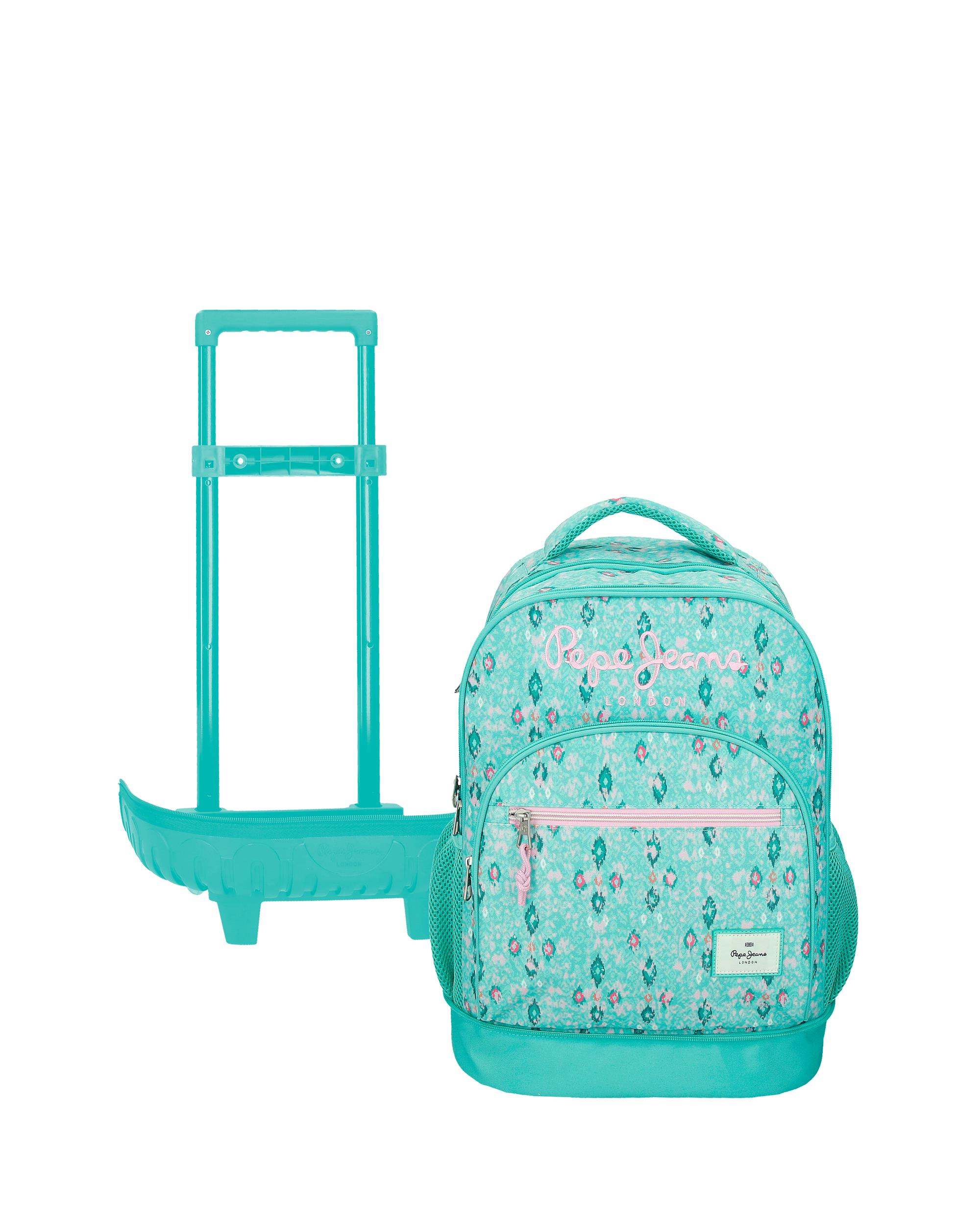 Mochila Compact Desmontável de Duas Rodas Pjl Sun Turquesa Verde Azul-6