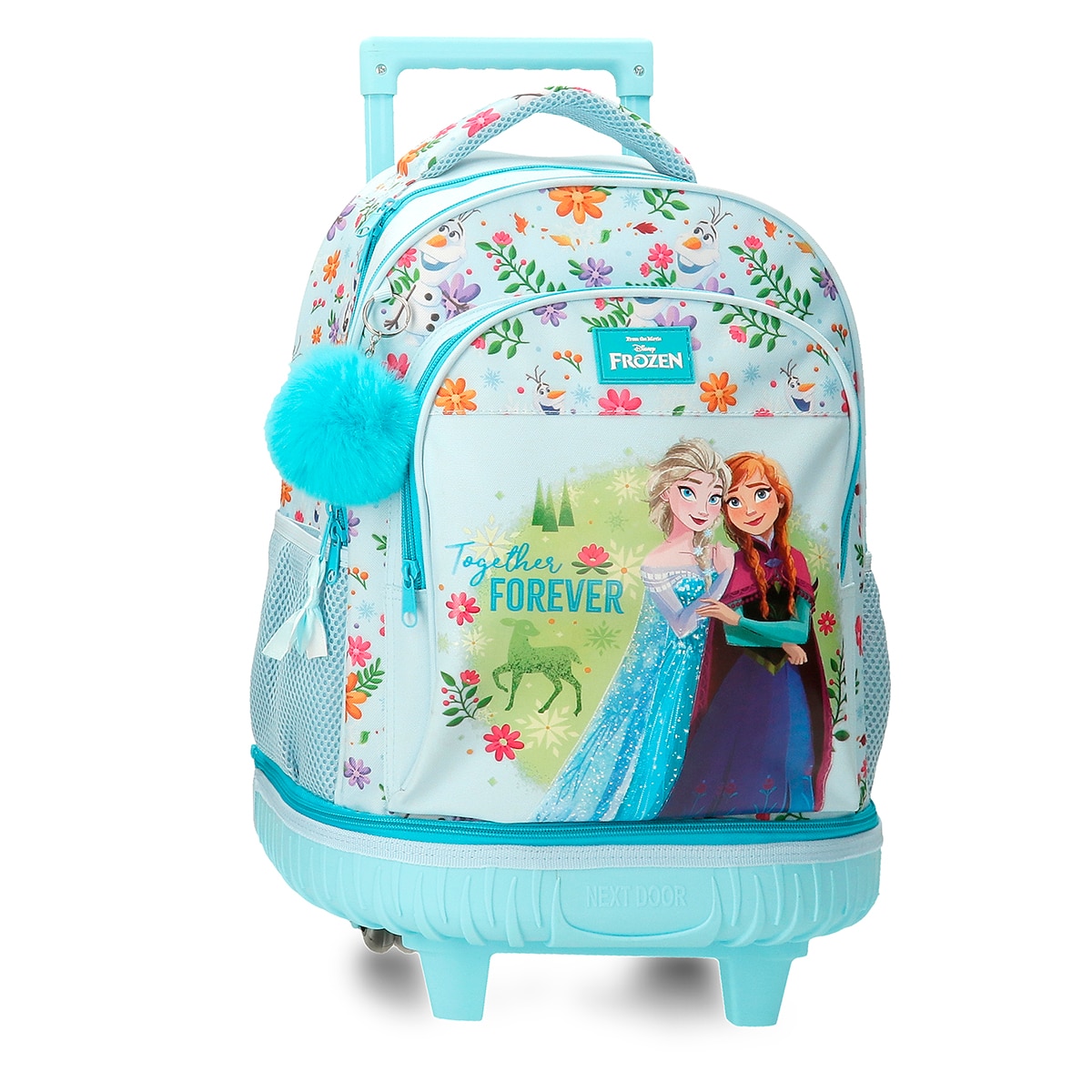 Mochila Compact Desmontável com Duas Rodas Frozen Forever com Capacidade de 30,24l em Azul-claro Azul-1