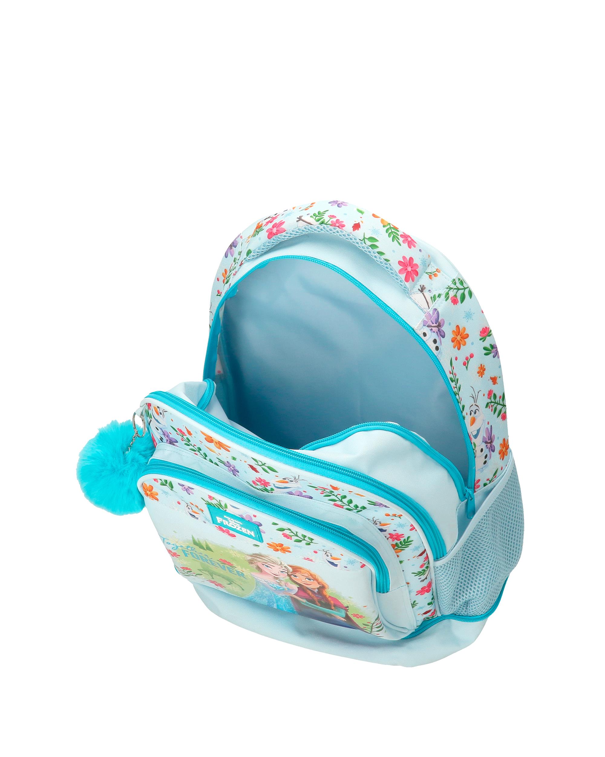 Mochila Compact Desmontável com Duas Rodas Frozen Forever com Capacidade de 30,24l em Azul-claro Azul-5