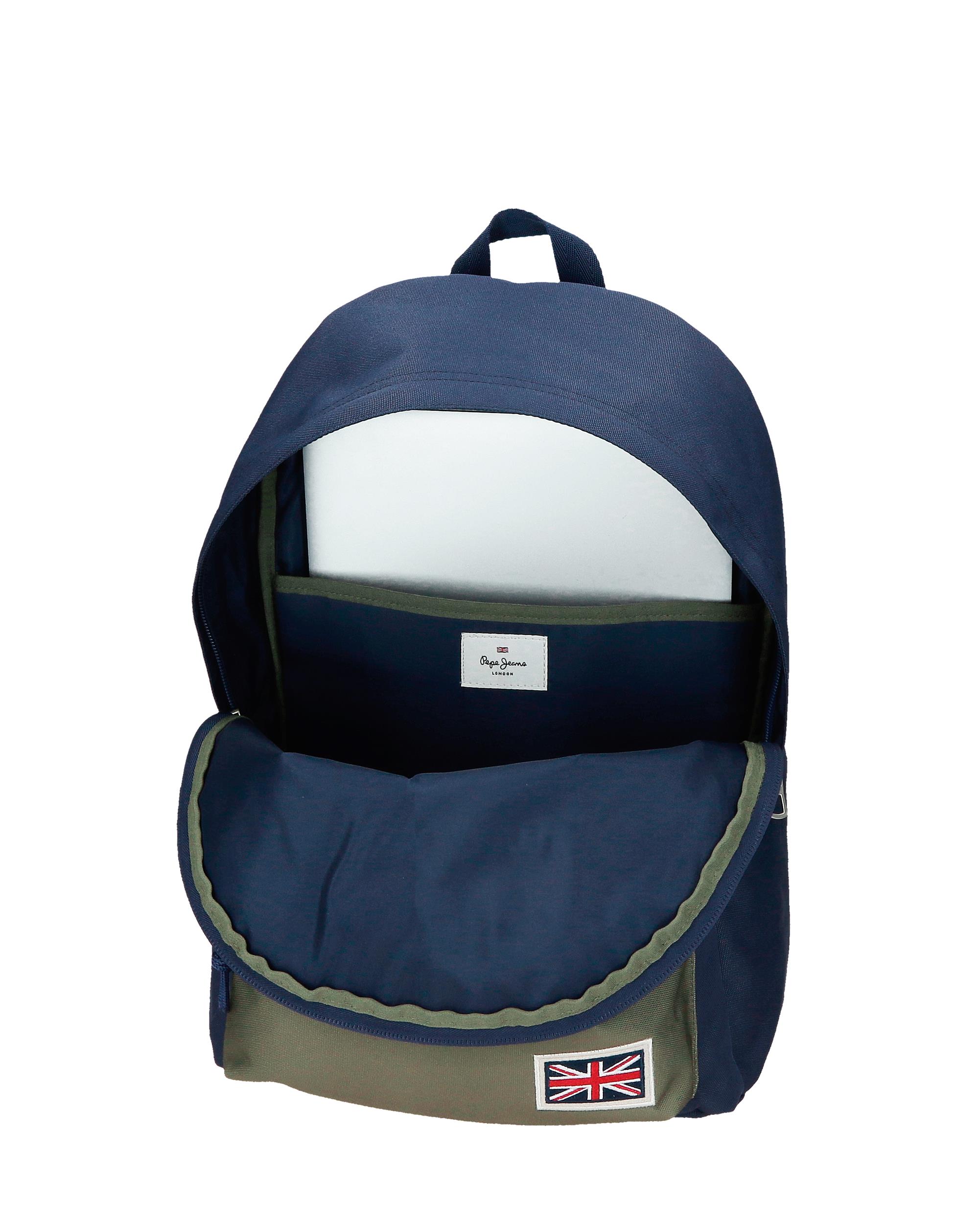 Mochila Escolar 44 Cm Pjl Arwyn com Trolley em Marinho Azul-4