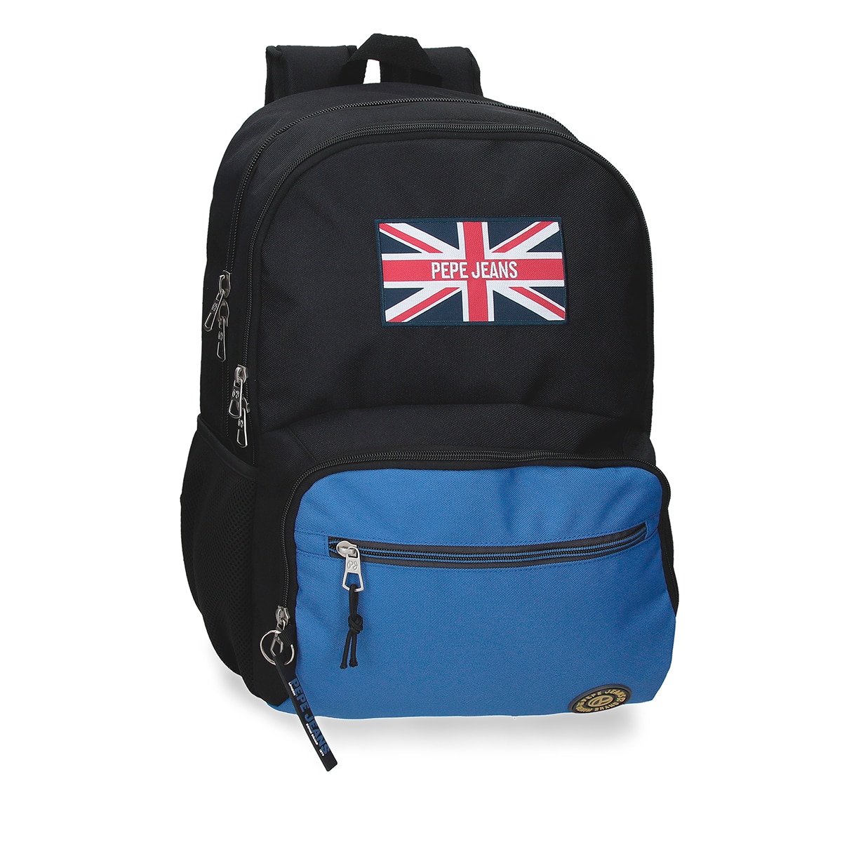 Mochila Escolar 46 Cm Pjl Henry de Dois Compartimentos Adaptável a Carrinho em Preto Preto-1
