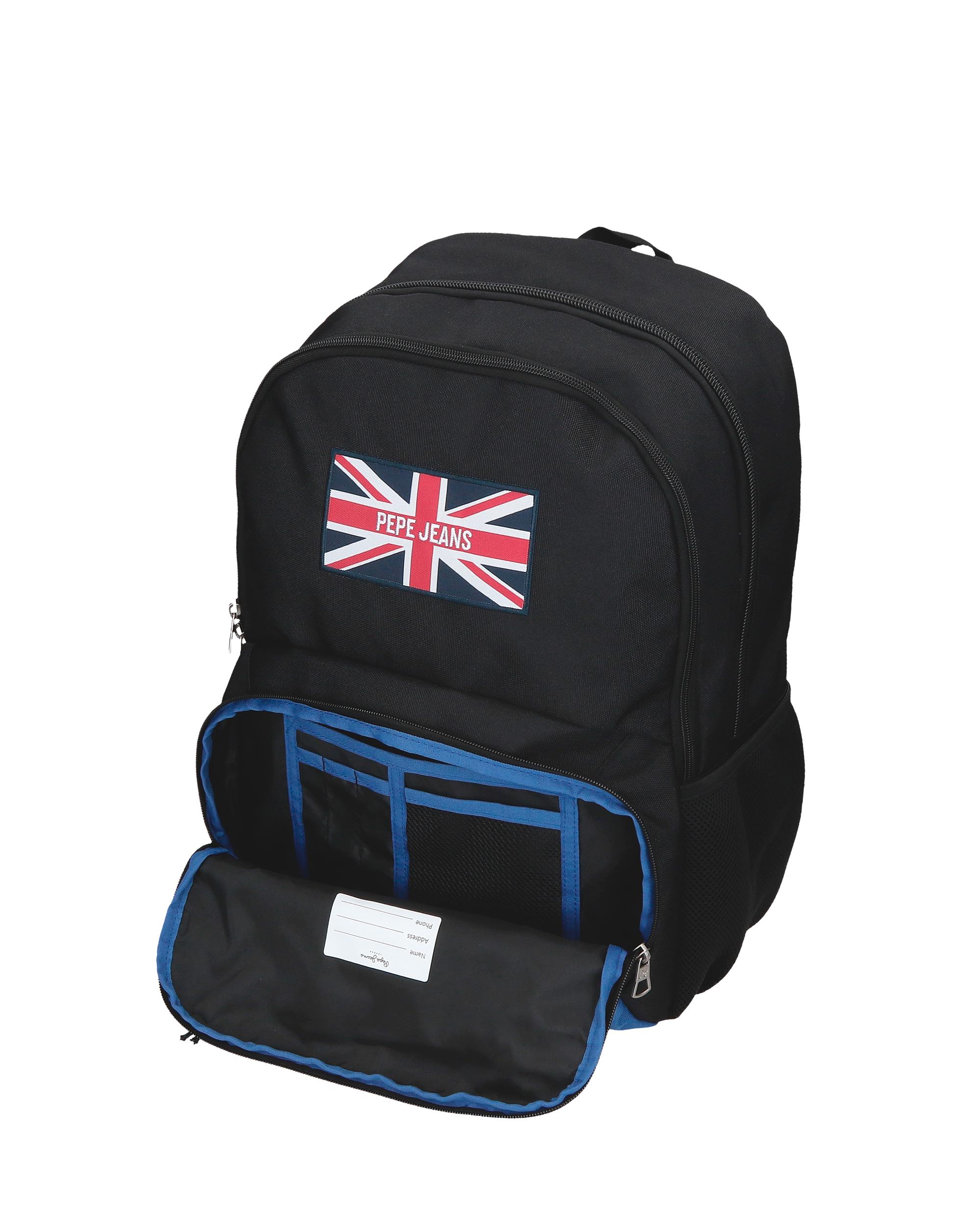 Mochila Escolar 46 Cm Pjl Henry de Dois Compartimentos Adaptável a Carrinho em Preto Preto-6