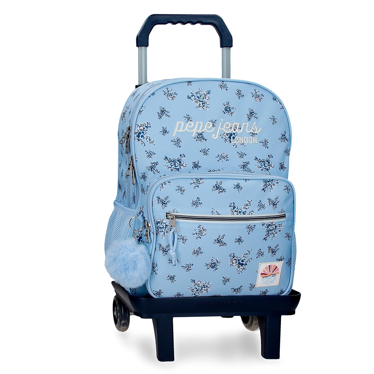 Imagem 0 de Mochila Escolar 40 Cm Pjl Olivia de Dois Compartimentos com Carrinho em Azul-claro