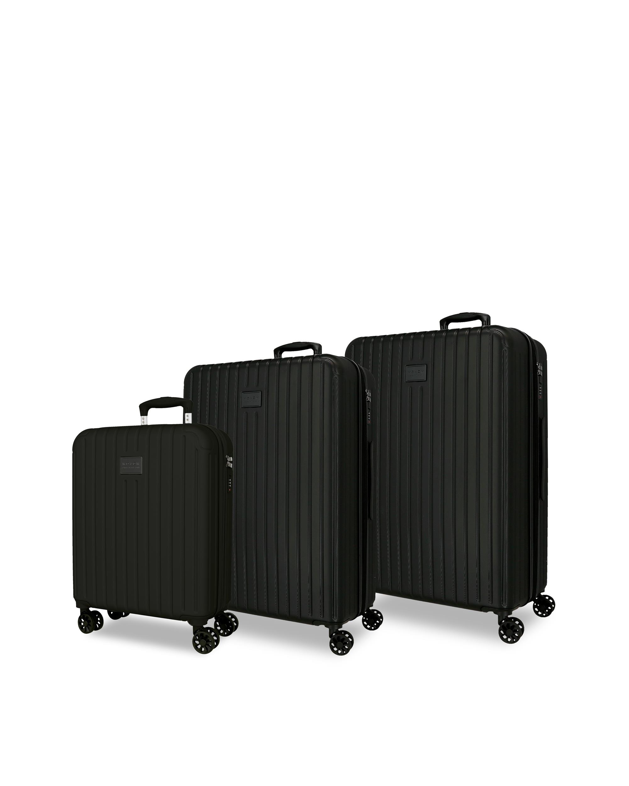 Conjunto de Malas 55-68-78 Cm Expandível Movom Timber Abs Rígida Até 217l Preto-1