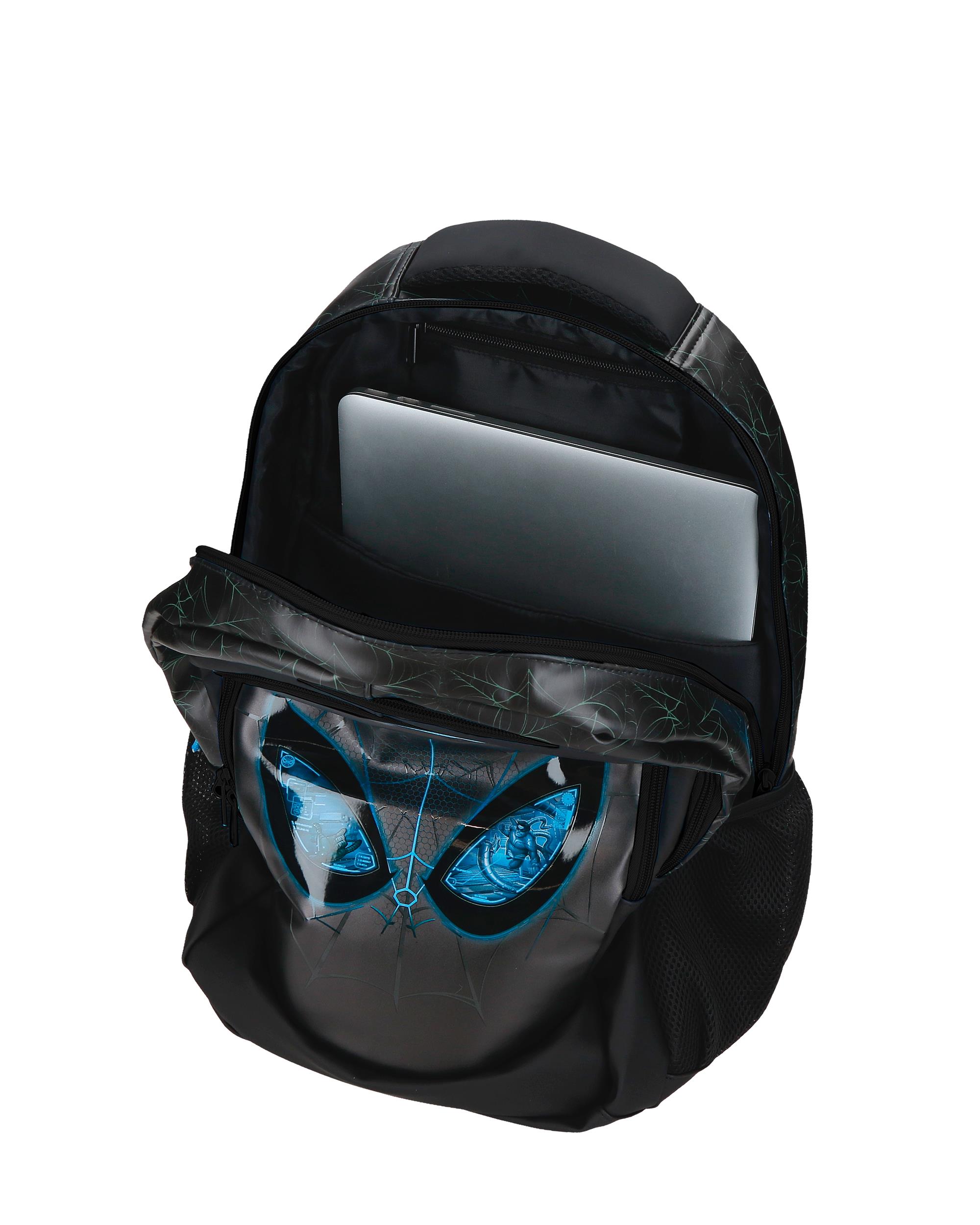 Mochila Adaptável com Carrinho 46 Cm Marvel Spiderman Is Watching Us com Capacidade de 33l em Preto Preto-4