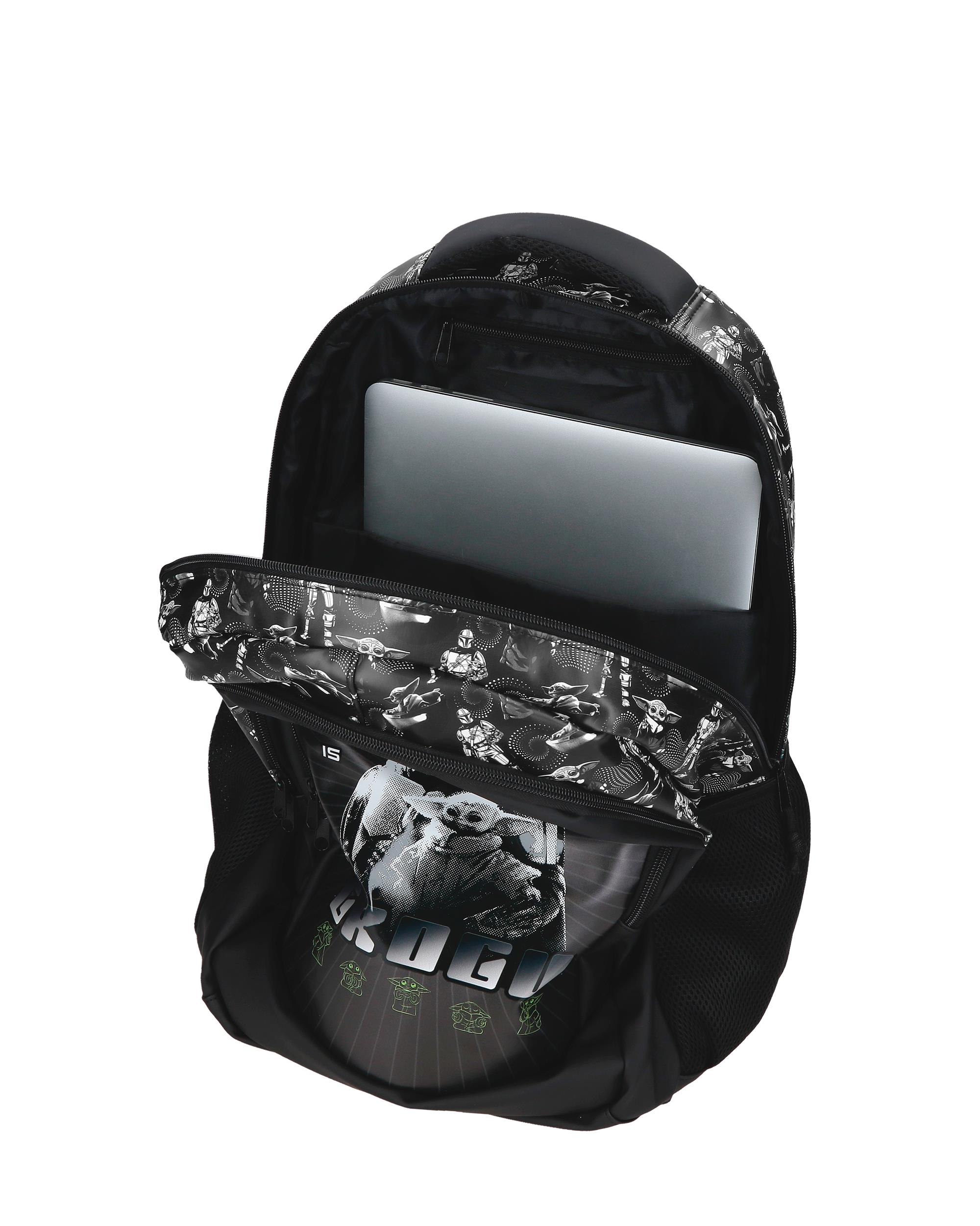 Mochila Adaptável com Carrinho 46 Cm Star Wars His Name Is Grogu com Capacidade de 33l em Preto Preto-4