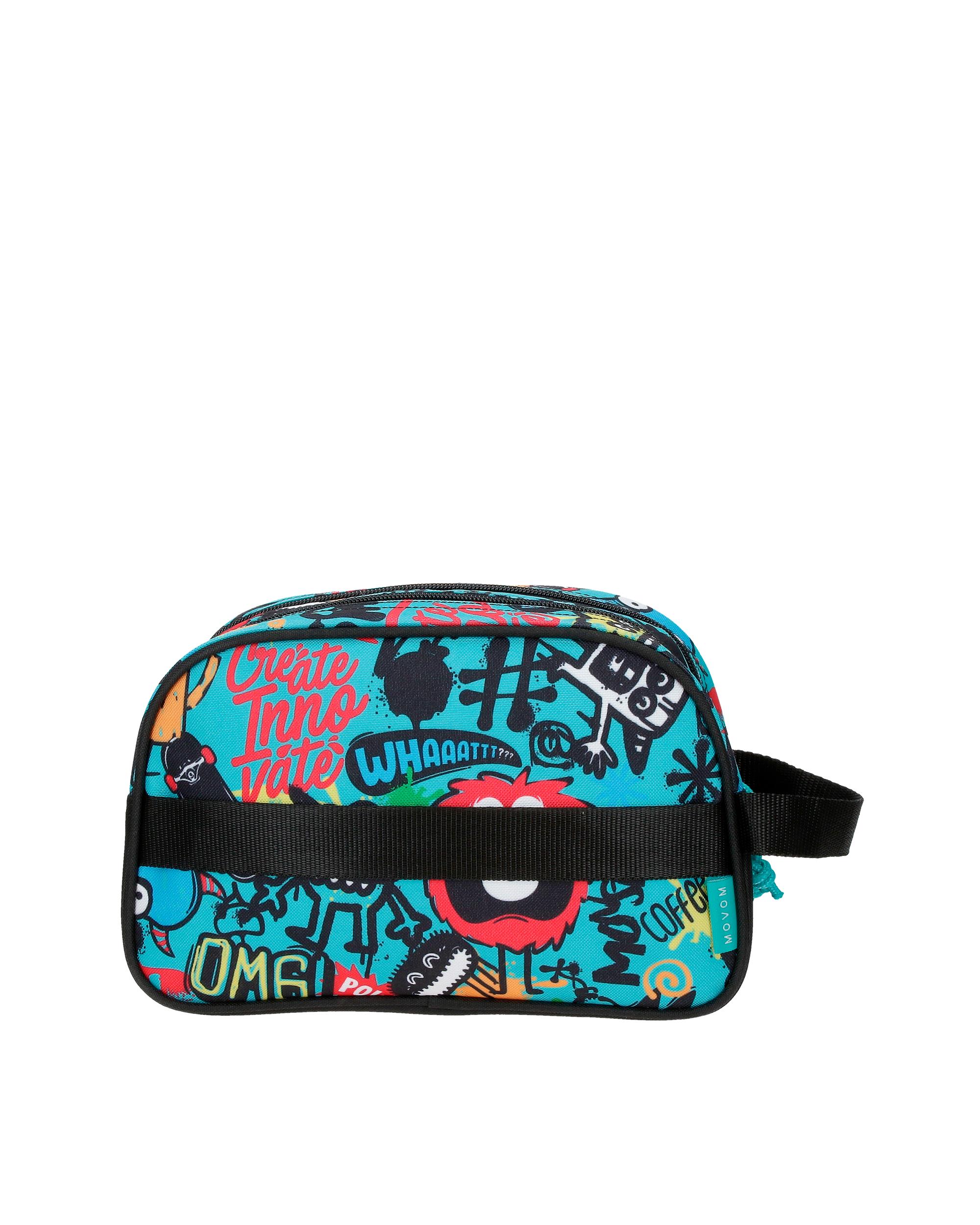 Necessaire Adaptável Dois Compartimentos Movom Monsters Preto-3