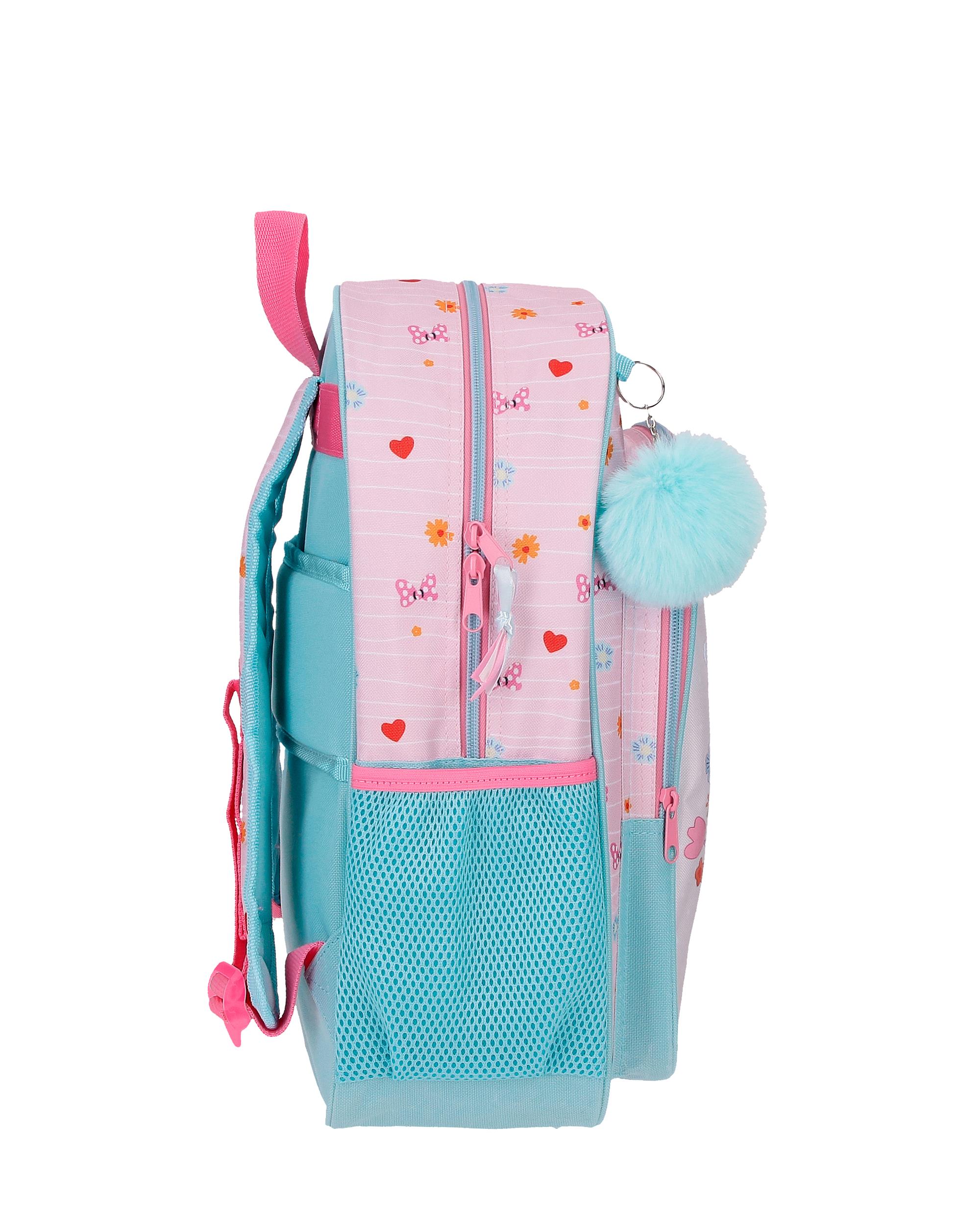 Mochila Escolar Minnie Happy To Be Me com Capacidade de 15,6l Adaptável a Carrinho Rosa Rosa-2
