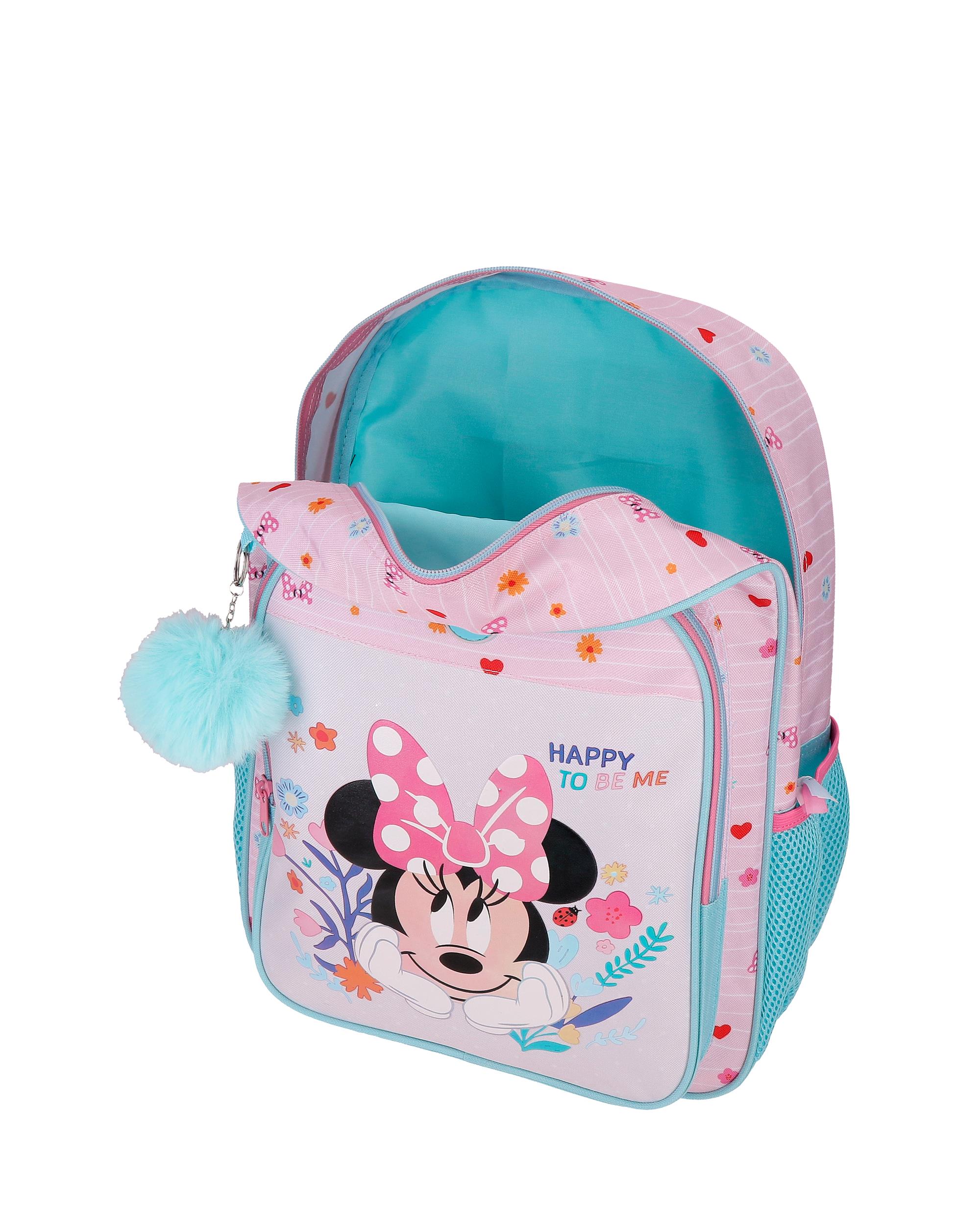 Mochila Escolar Minnie Happy To Be Me com Capacidade de 15,6l Adaptável a Carrinho Rosa Rosa-4