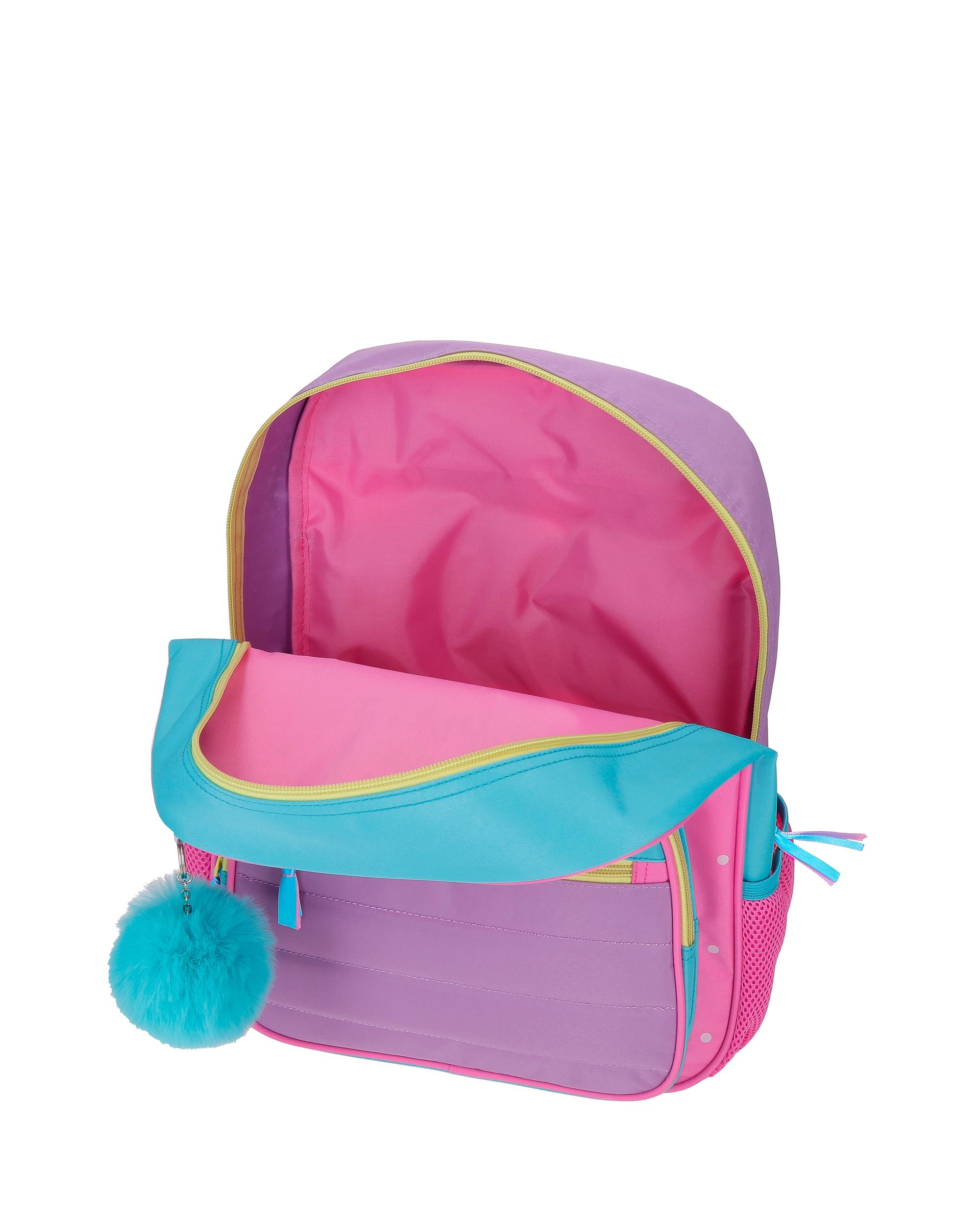 Mochila Escolar Movom Block com Capacidade de 13,68l com Carrinho Rosa Rosa-4