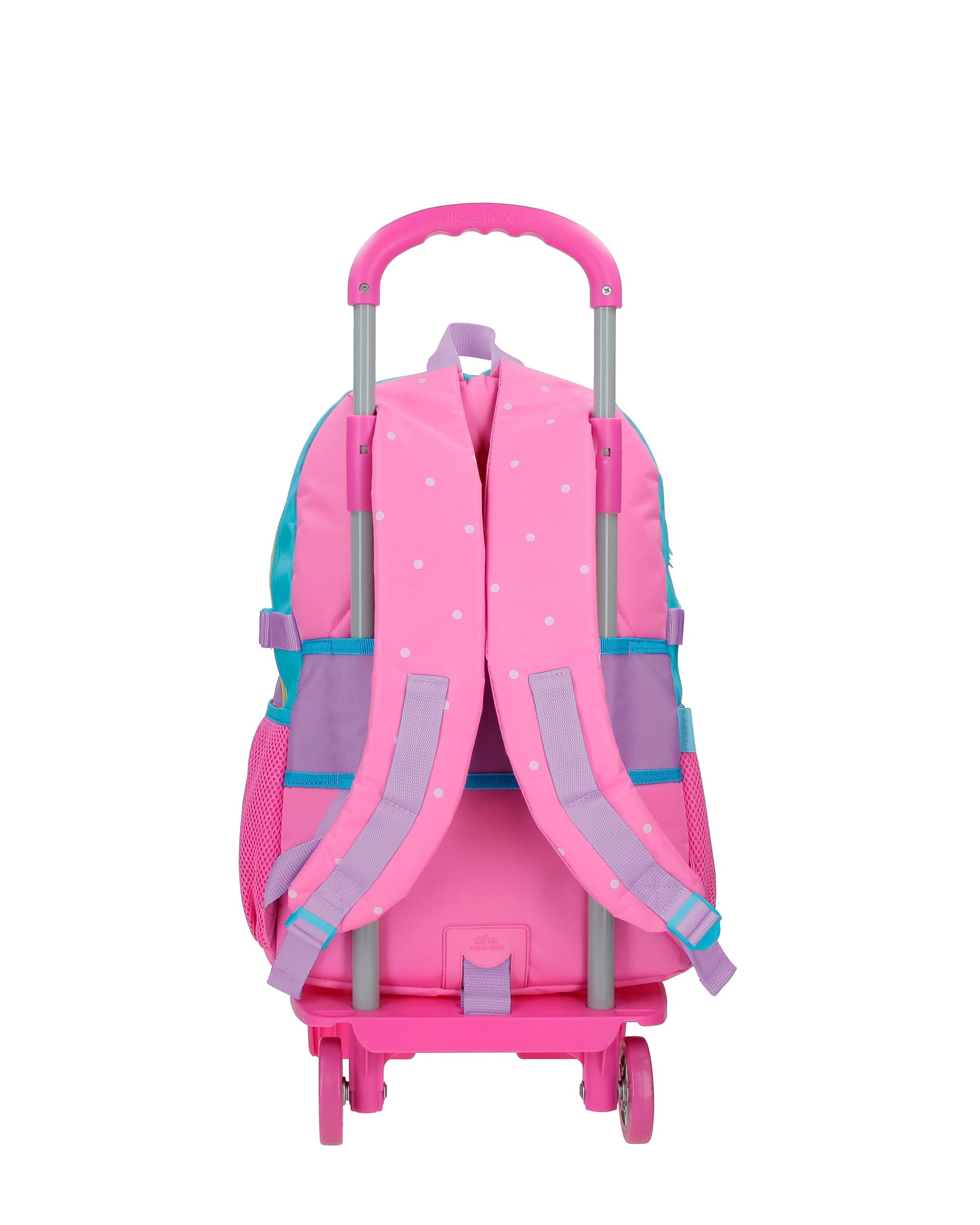 Mochila Escolar de Dois Compartimentos Movom Block com Capacidade de 27,4l com Trolley Rosa Rosa-3
