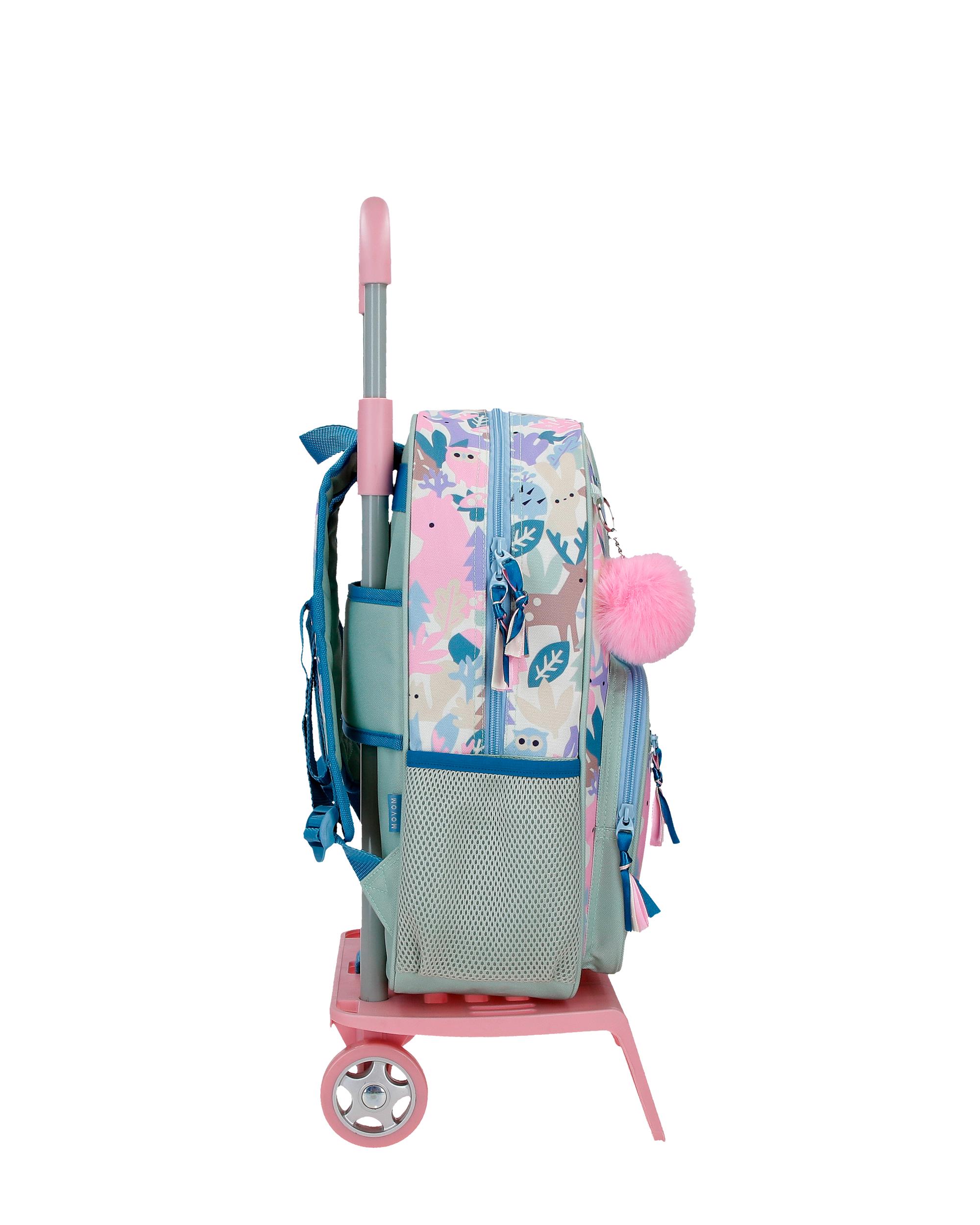 Mochila Escolar Movom Forest Verde Claro com Capacidade de 13,68l com Carro Verde Claro Verde-2
