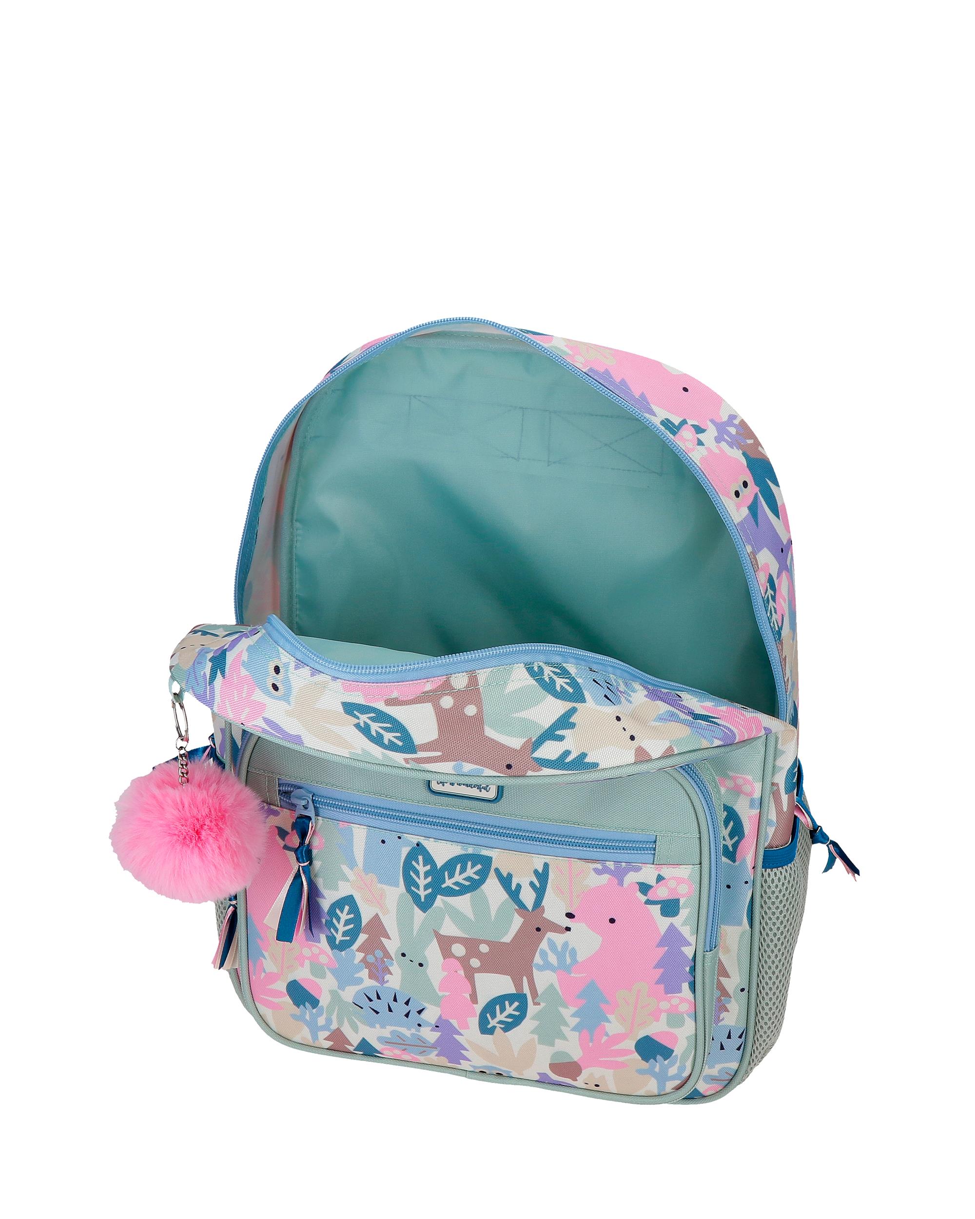 Mochila Escolar Movom Forest Verde Claro com Capacidade de 13,68l com Carro Verde Claro Verde-4