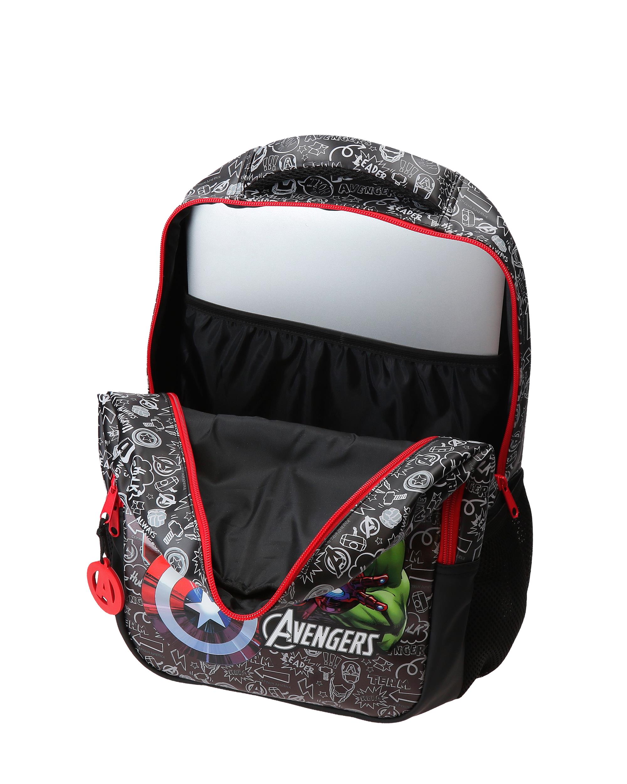 Mochila Escolar de Dois Compartimentos Team Avengers com Capacidade de 16,5l com Trolley em Preto Preto-5