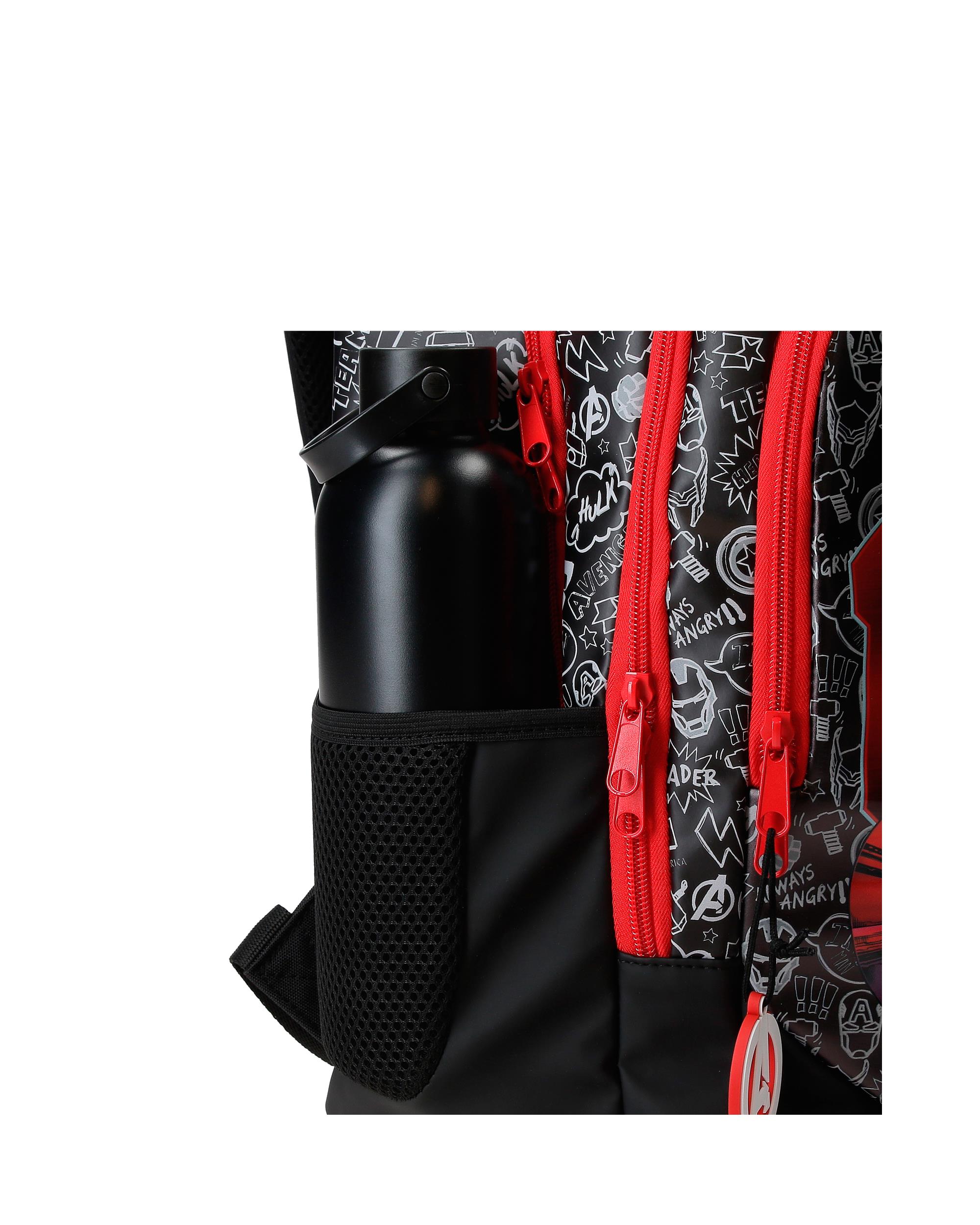 Mochila Escolar de Dois Compartimentos Team Avengers com Capacidade de 16,5l com Trolley em Preto Preto-6