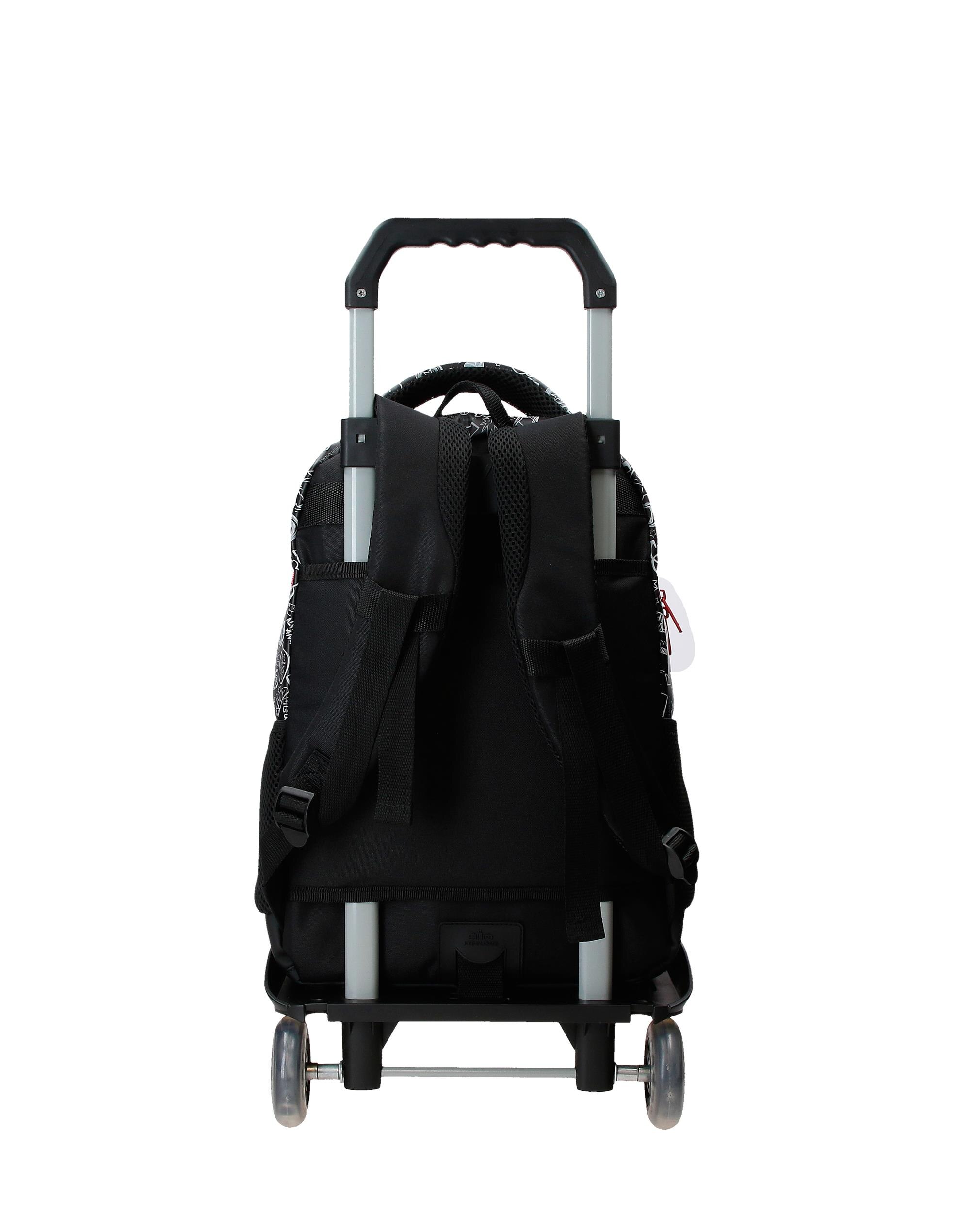 Mochila Escolar Três Compartimentos Team Avengers com Capacidade de 16,5l com Carro em Preto Preto-3