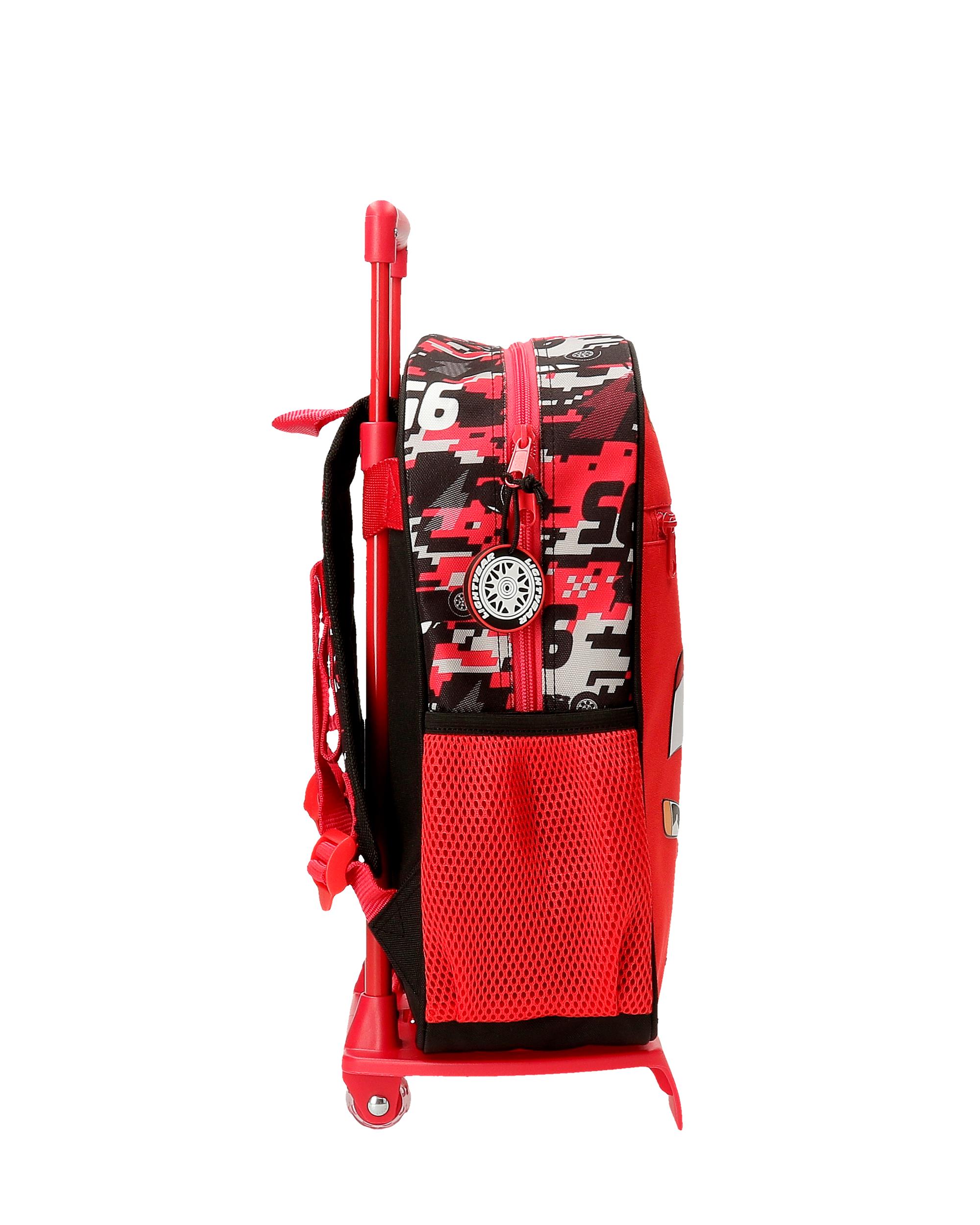 Mochila Escolar Cars Mcqueen Red com Capacidade de 9,801l com Carro em Vermelho Vermelho-2
