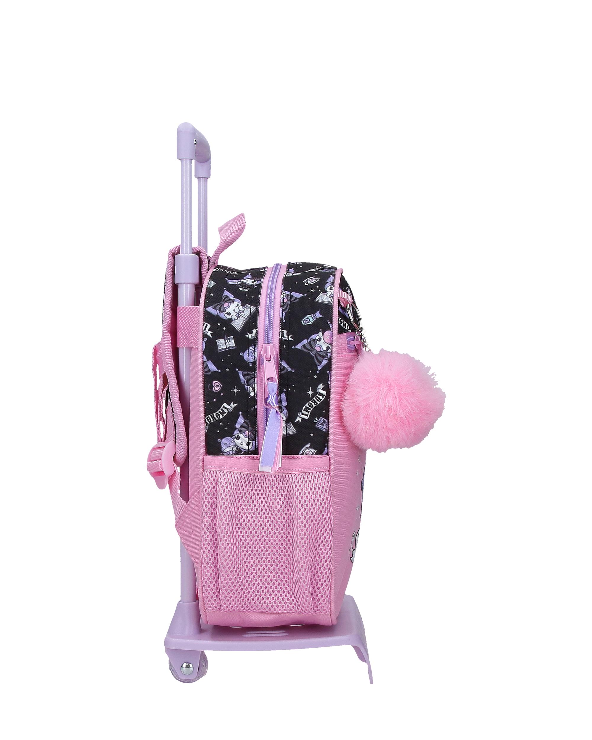 Mochila Kuromi Fortune Telling com Capacidade de 6,44l com Carro Rosa Rosa-2