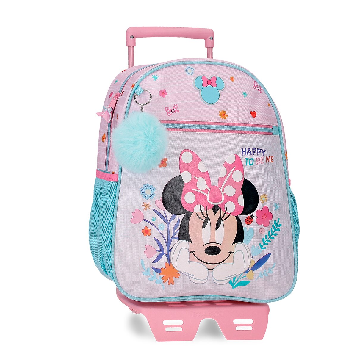 Imagem 0 de Mochila Escolar Minnie Happy To Be Me com Capacidade de 9,801l com Carro Rosa