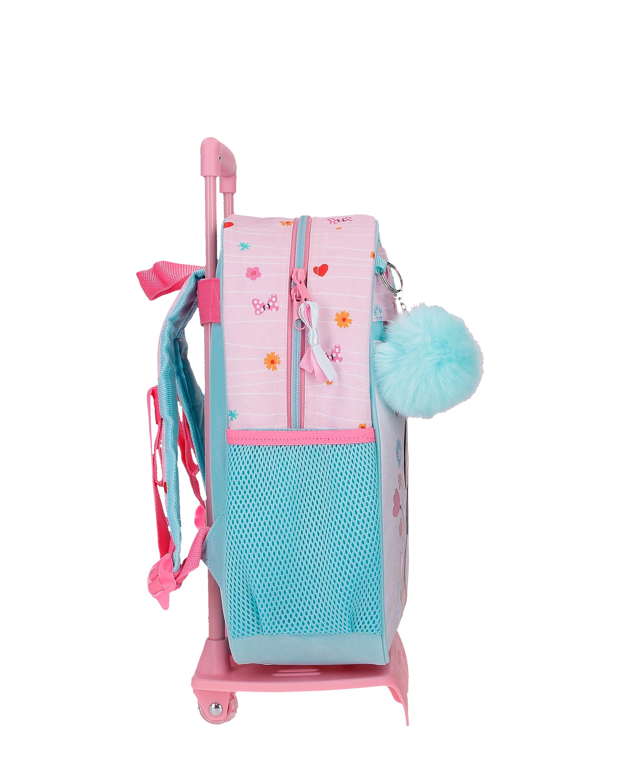 Mochila Escolar Minnie Happy To Be Me com Capacidade de 9,801l com Carro Rosa Rosa-2