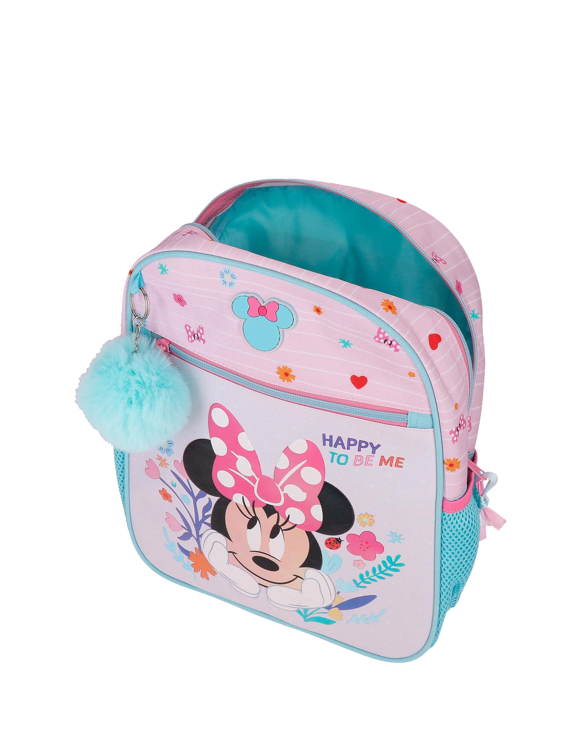 Mochila Escolar Minnie Happy To Be Me com Capacidade de 9,801l com Carro Rosa Rosa-4