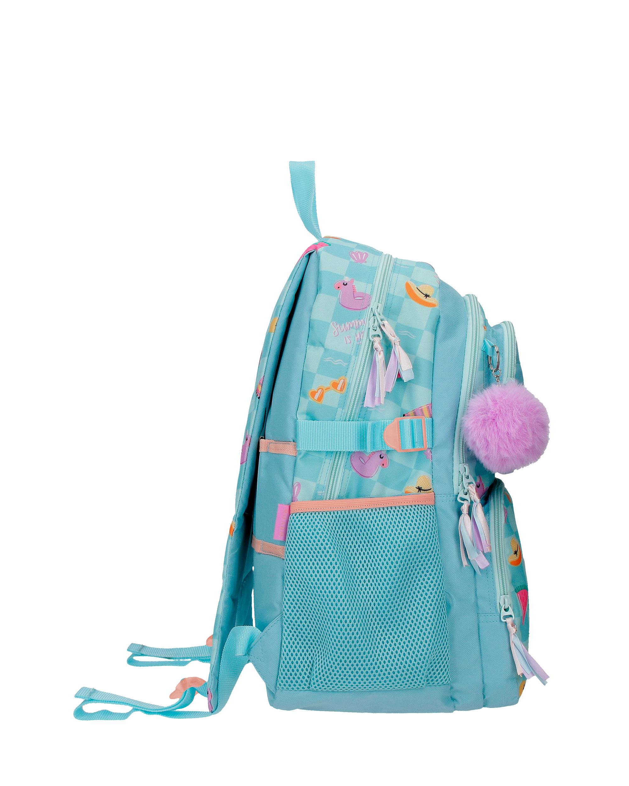Mochila Escolar de Dois Compartimentos Movom Freedom com Capacidade de 27,4l Adaptável a Carrinho em Turquesa Azul Azul-2