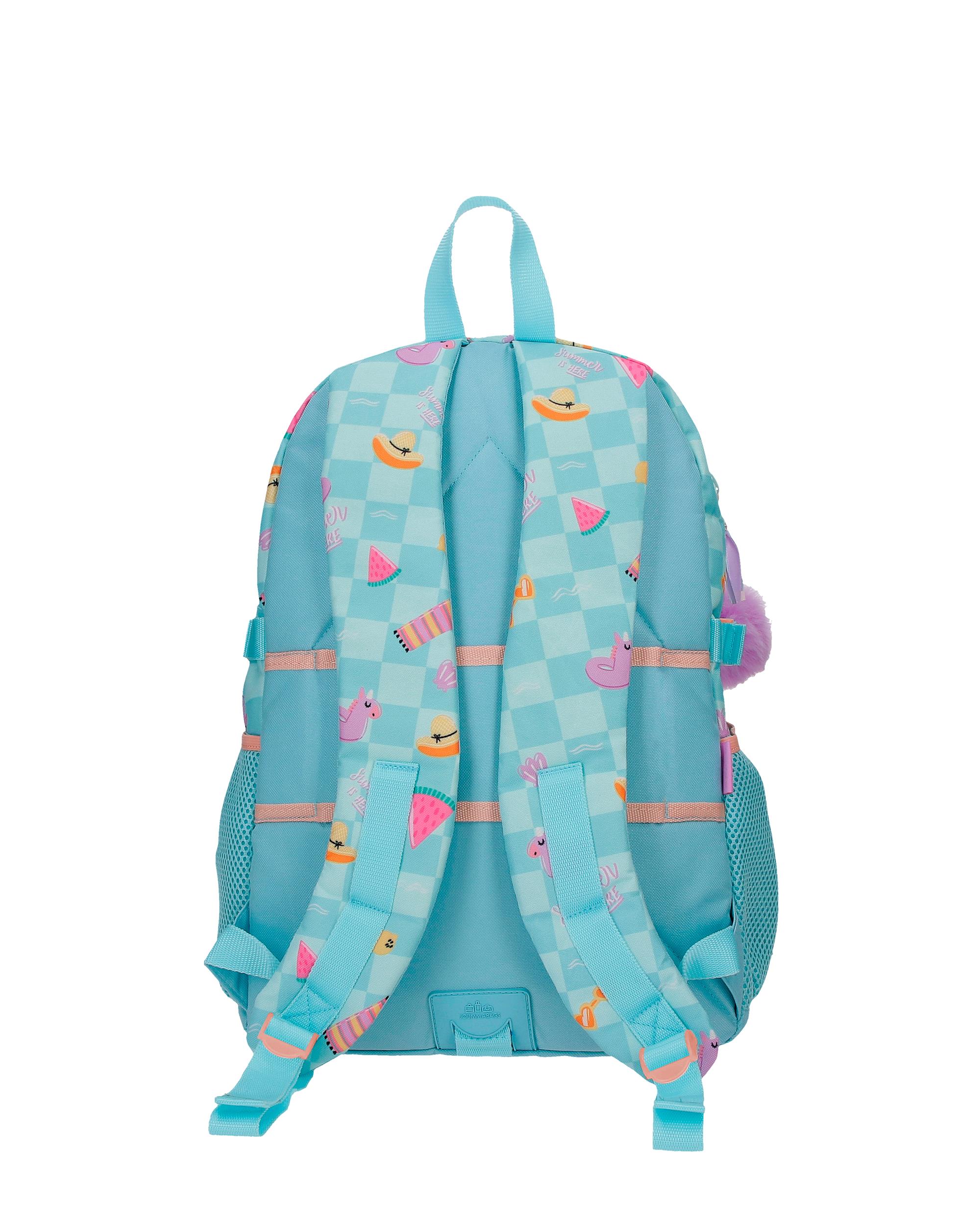 Mochila Escolar de Dois Compartimentos Movom Freedom com Capacidade de 27,4l Adaptável a Carrinho em Turquesa Azul Azul-3