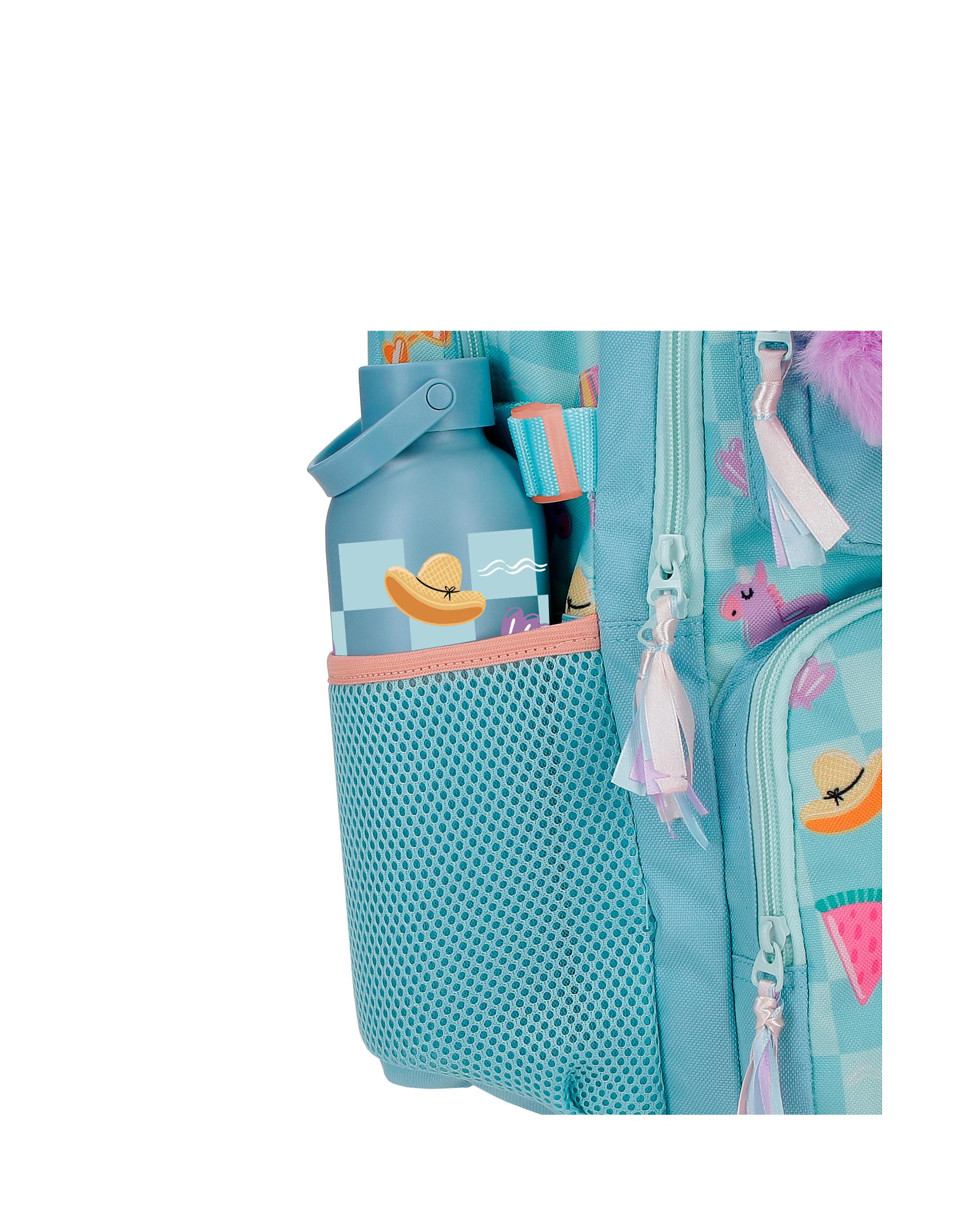 Mochila Escolar de Dois Compartimentos Movom Freedom com Capacidade de 27,4l Adaptável a Carrinho em Turquesa Azul Azul-5