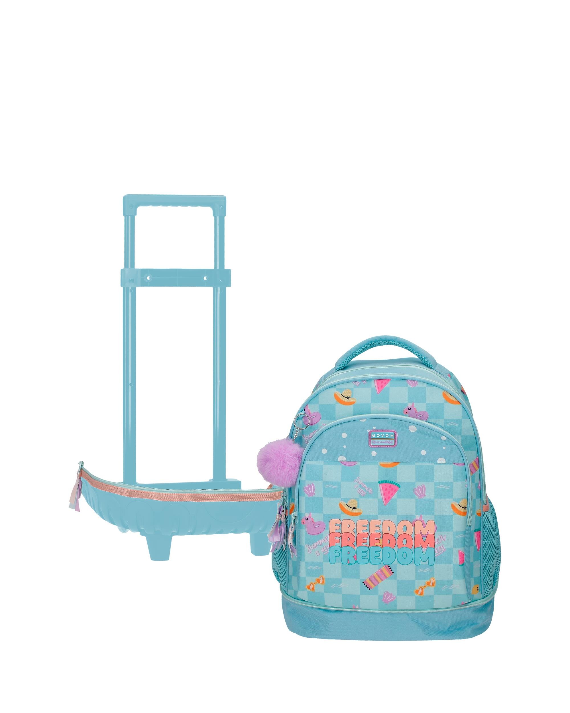 Mochila Compact Desmontável de Duas Rodas Movom Good Day com Capacidade de 29l em Lilás Azul-5