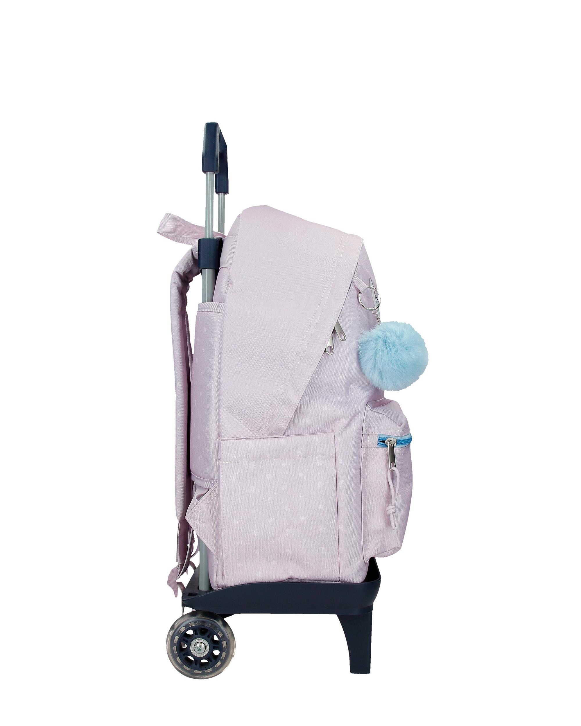 Mochila Adaptável com Carro 44cm Disney From Hawaii com Capacidade de 21l Rosa-2