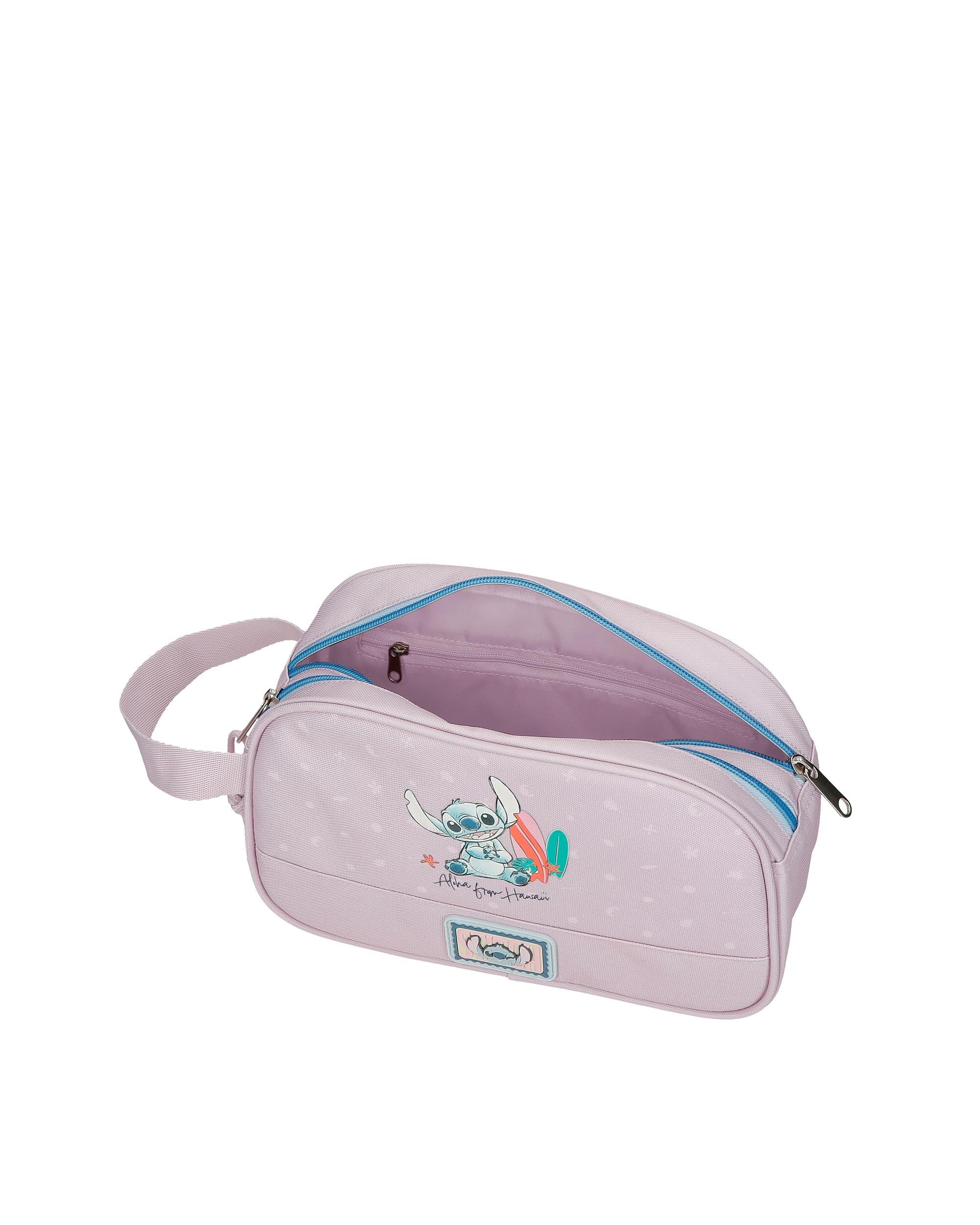 Necessaire Adaptável Dois Compartimentos Stitch From Hawaii Roxo-4