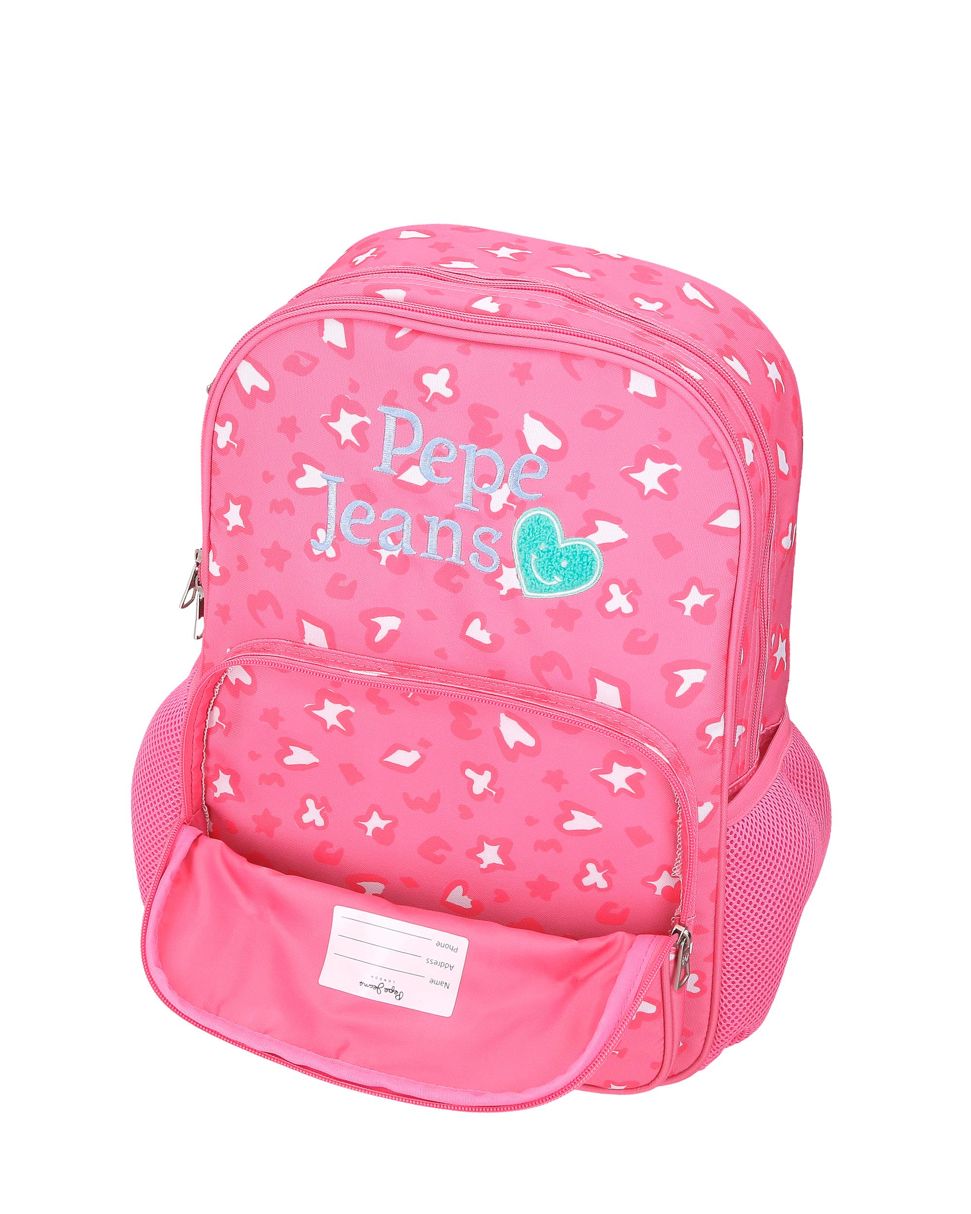 Mochila Escolar 40 Cm Pjl Evelyn Dois Compartimentos com Trolley Rosa Rosa-5