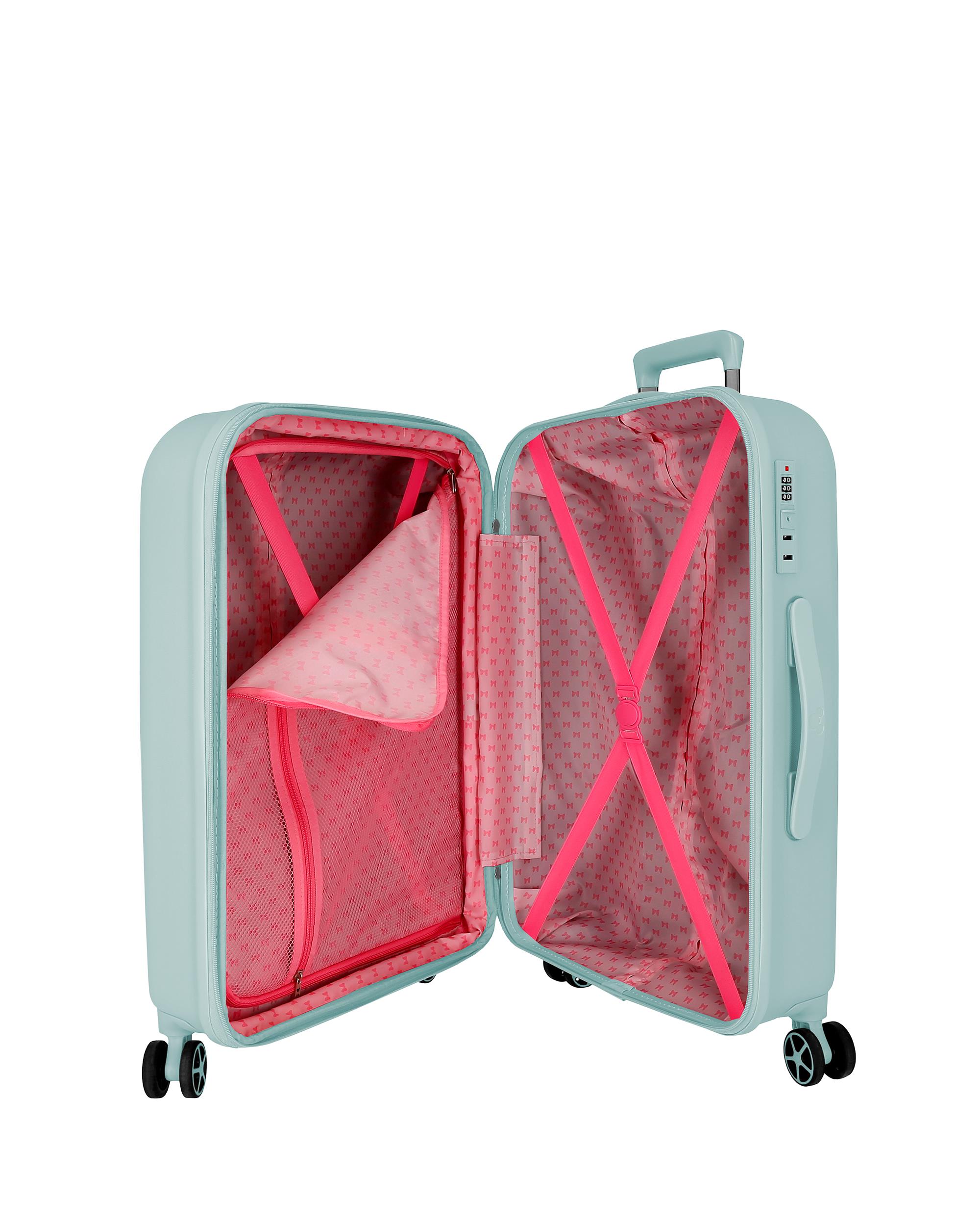 Mala Média 65 Cm Traveling With Minnie Abs Rígida com Capacidade de 63l Azul-5