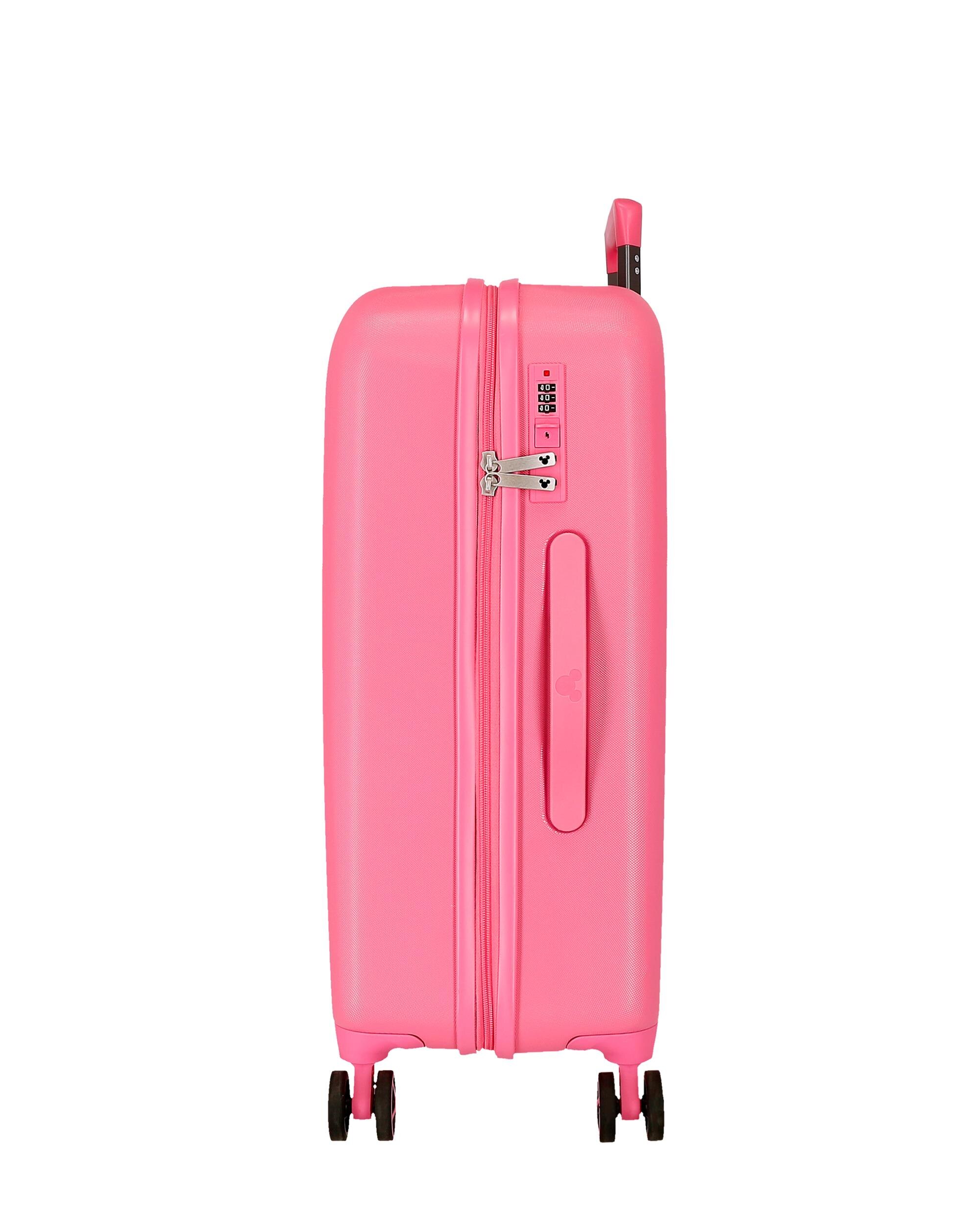 Conjunto de Malas 55-65 Cm Traveling With Minnie Abs Rígida com Capacidade de 95l Rosa-2