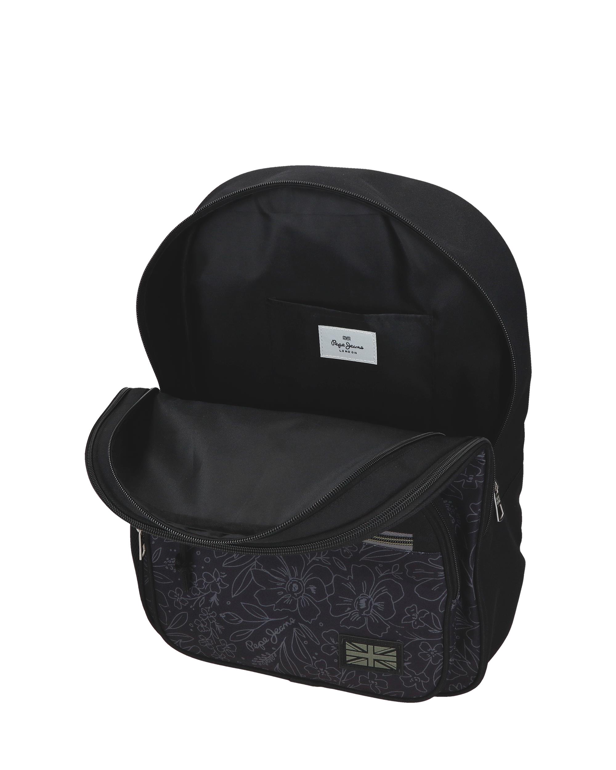 Mochila Escolar 40 Cm Pjl Eloise de Dois Compartimentos Adaptável a Carro em Preto Preto-4