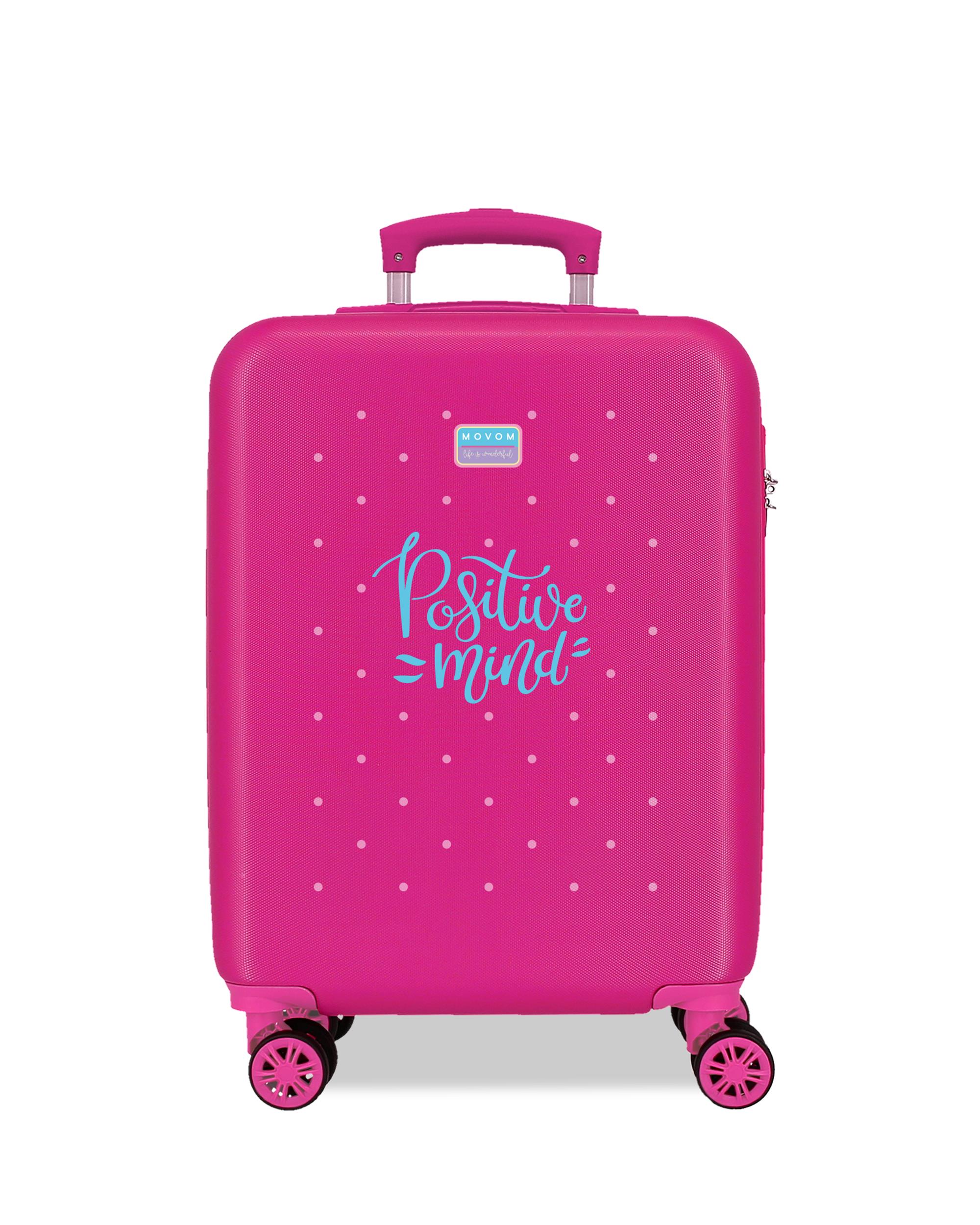 Mala de Cabine 55 Cm Block Abs Rígida com Capacidade de 35l Rosa-1