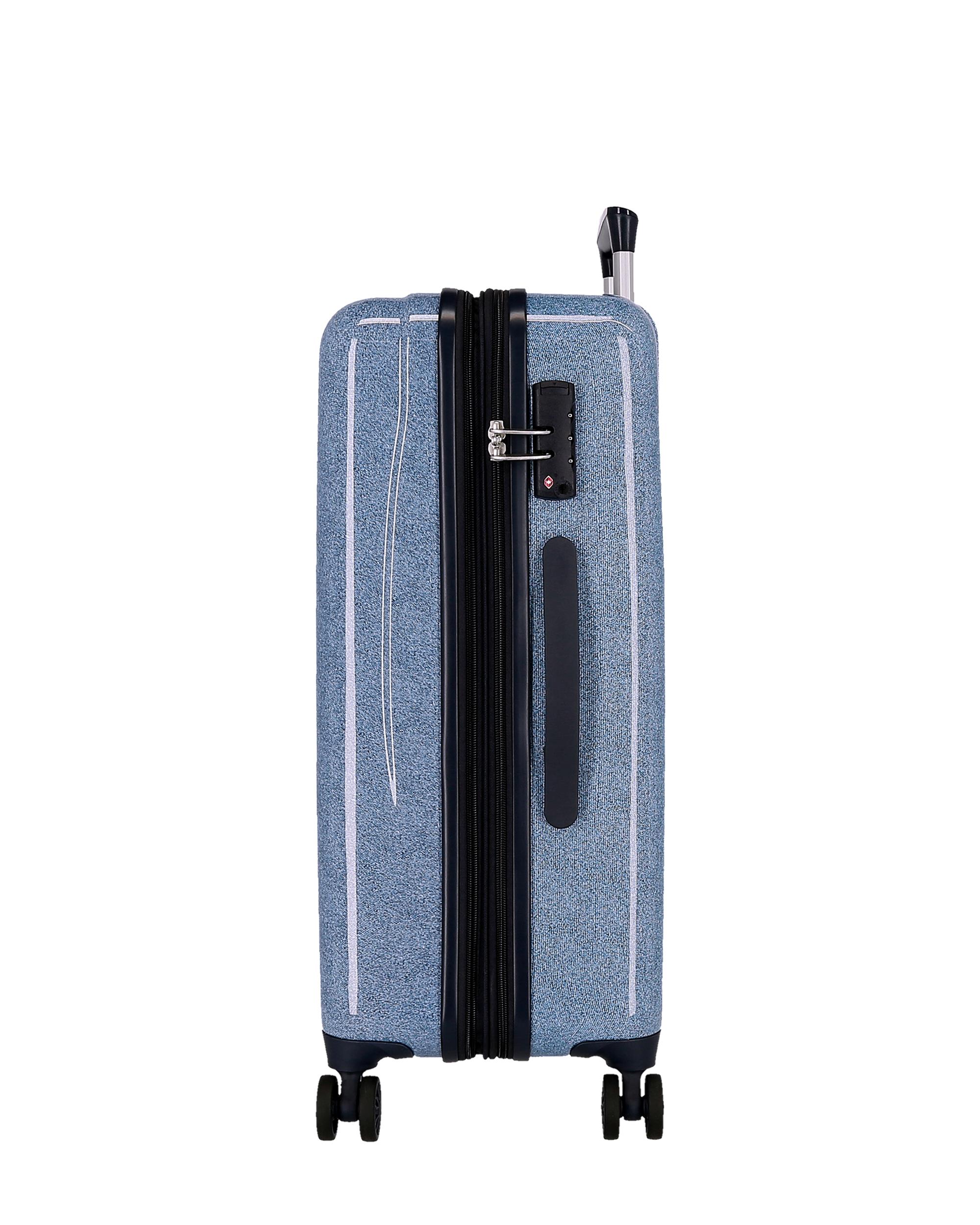 Conjunto de Malas 55-65 Cm Spring Vibes Abs Rígida com Capacidade de 91l Denim Azul-2