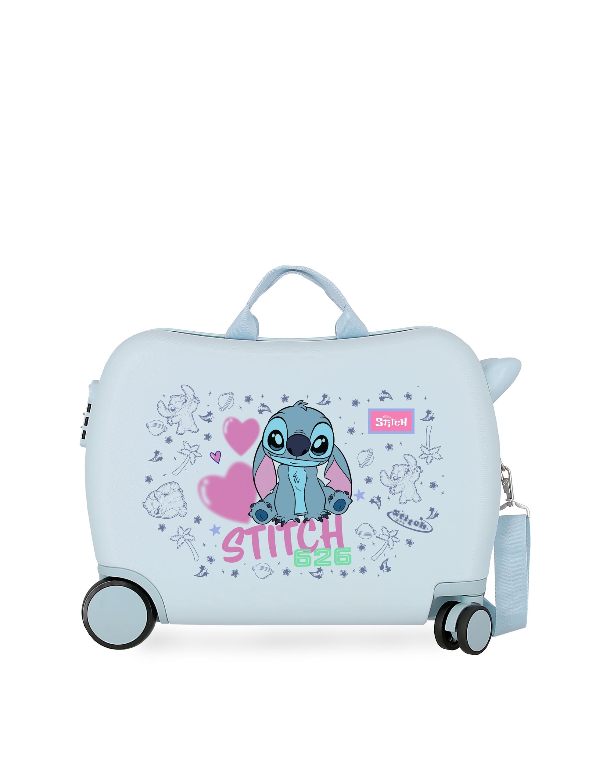 Imagem 0 de Mala Infantil 2 Rodas Multidirecionais 50 Cm Stitch Hearts Abs Rígida com Capacidade de 34l