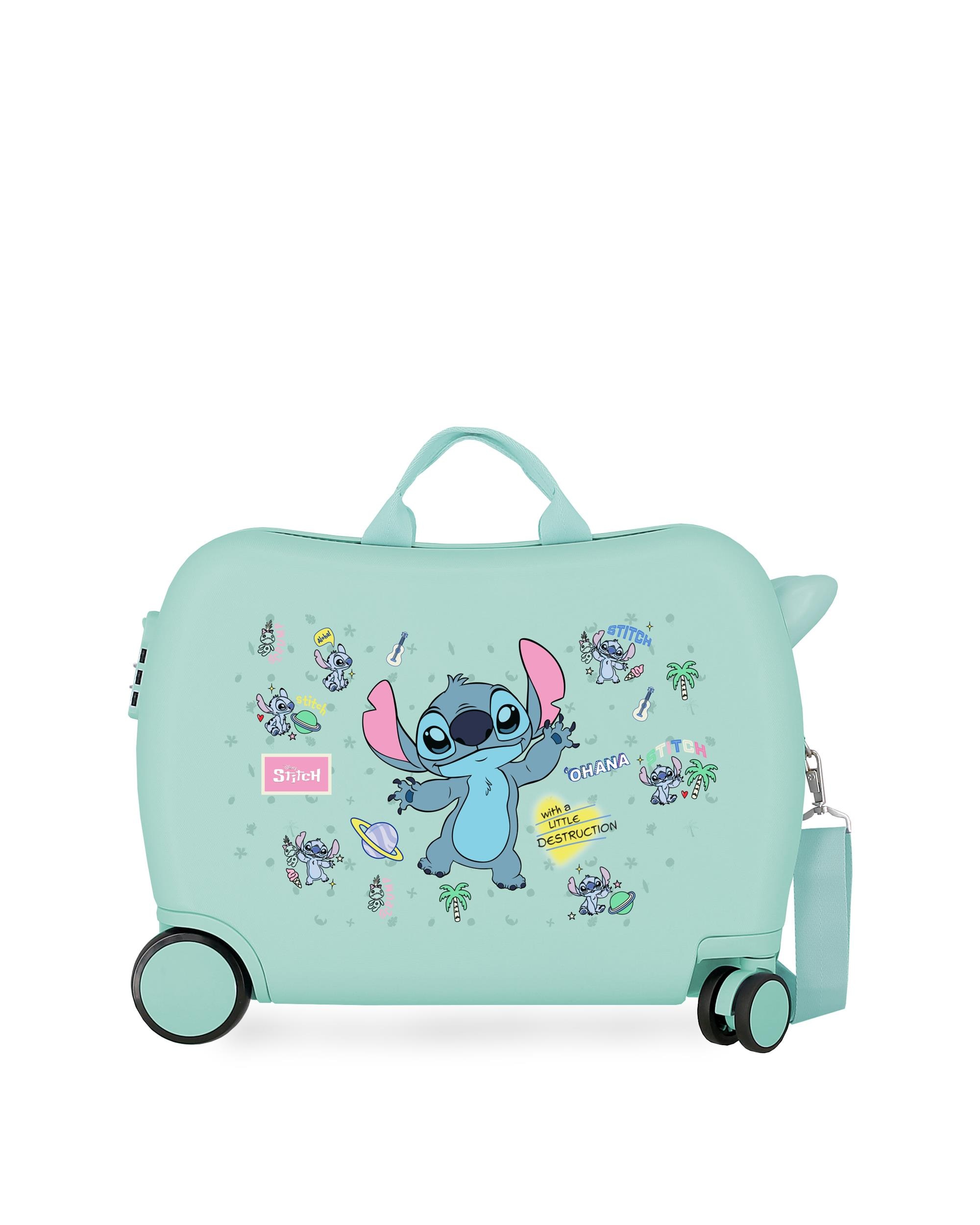 Mala Infantil 2 Rodas Multidirecionais 50 Cm Stitch Little Destruction Abs Rígida com Capacidade de 34l Azul-1