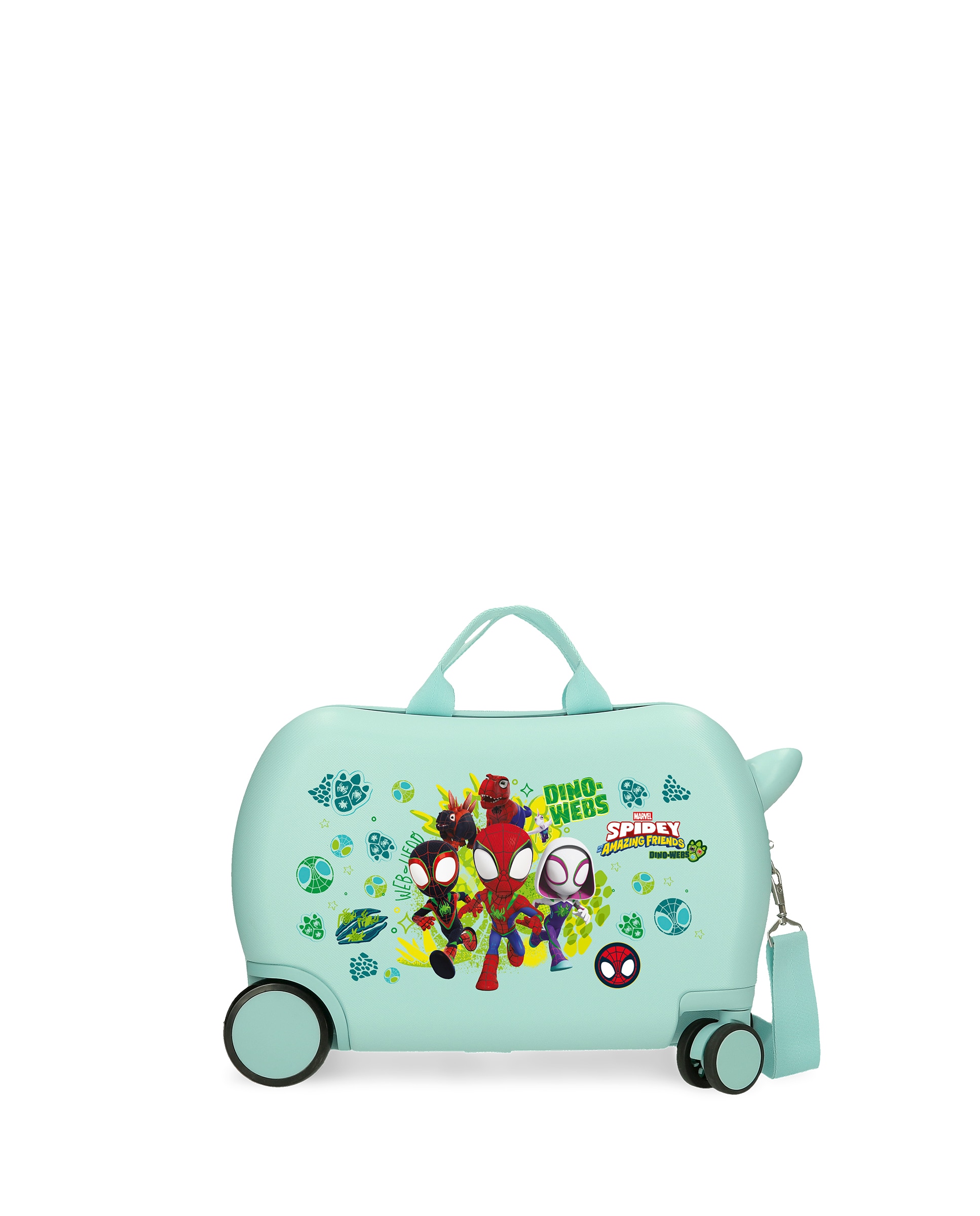 Maleta Infantil 2 Rodas Multidirecionais 45 Cm Dino-webs Abs Rígida com Capacidade de 24,6l Verde-claro-1